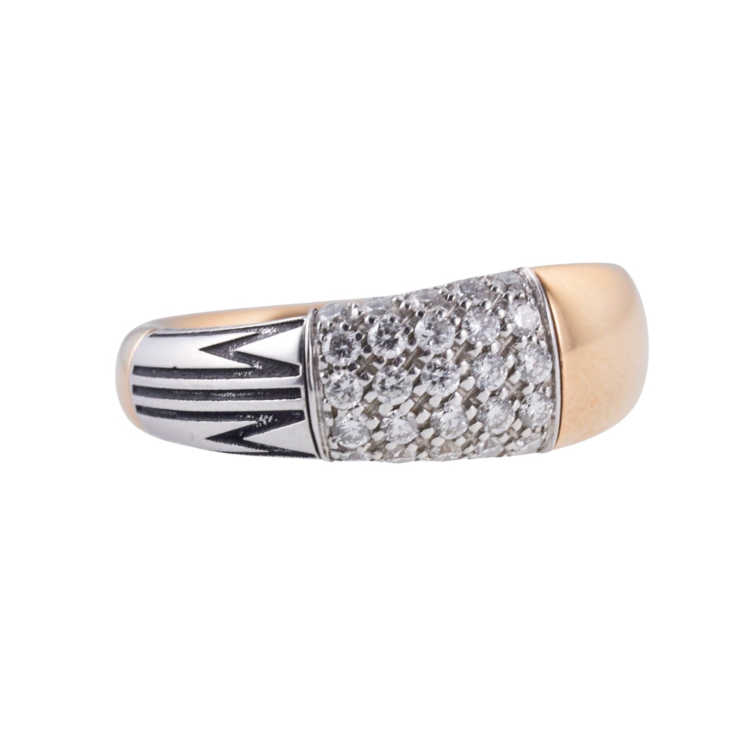 Mimi Milano Tam Tam Diamond Enamel Rose Gold Ring