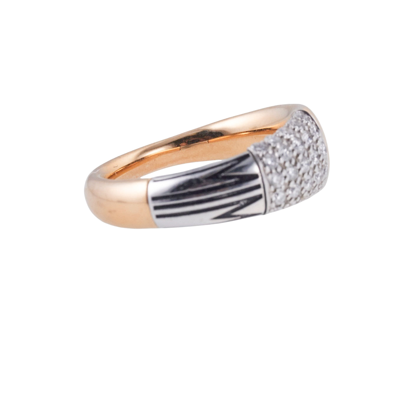 Mimi Milano Tam Tam Diamond Enamel Rose Gold Ring