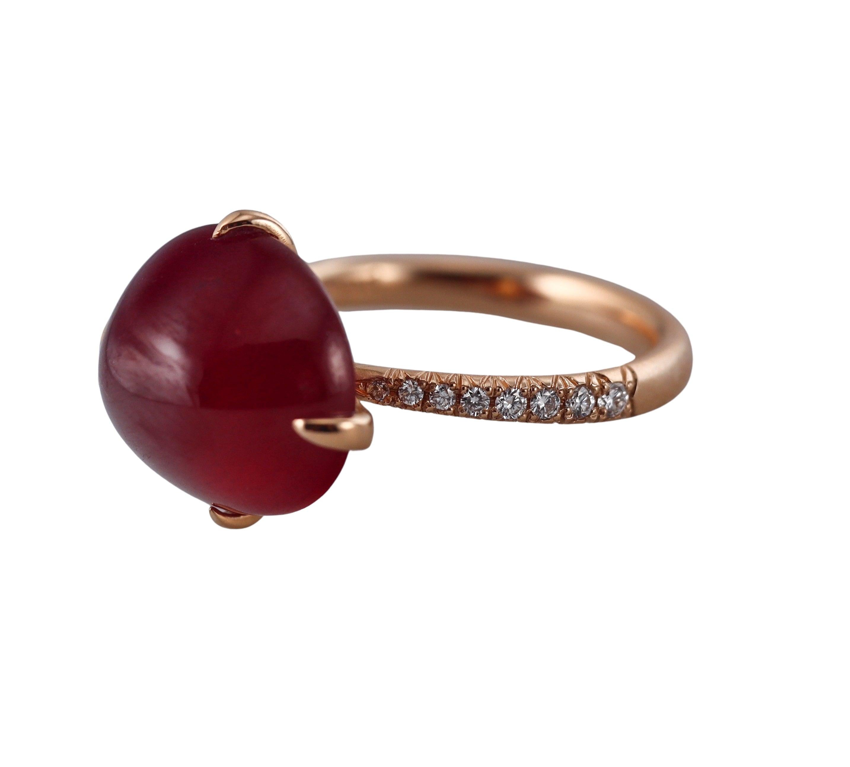 Mimi Milano Astrea Diamond Rubellite Gold Ring