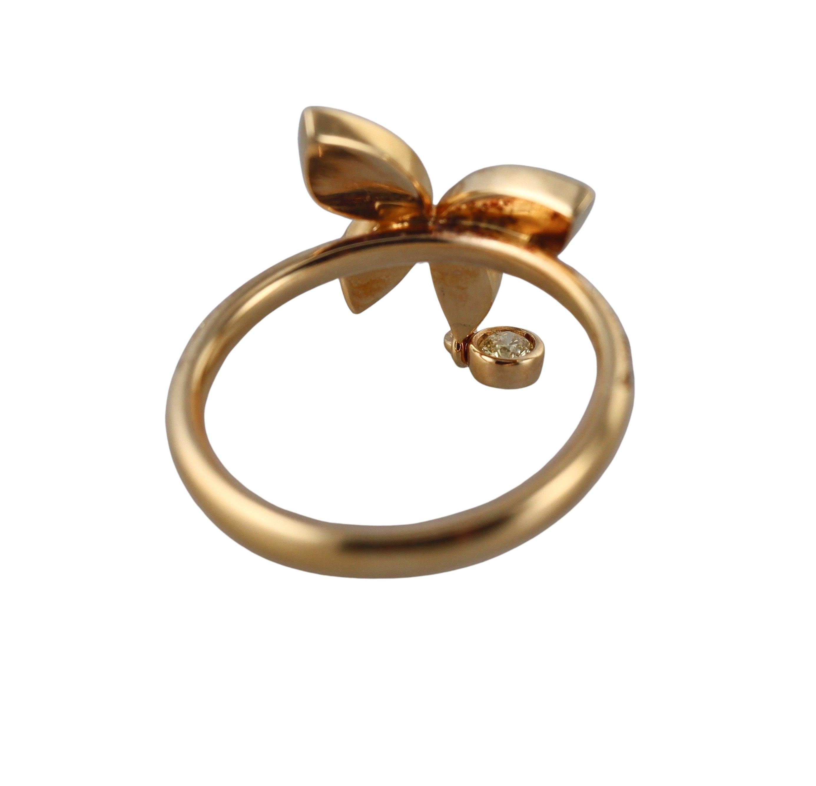 Mimi Milano Farfalla Yellow Diamond 18k Gold Butterfly Ring