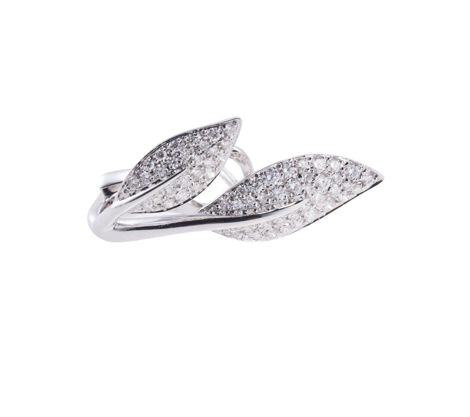 Mimi Milano Foglia Diamond Gold Leaf Earrings