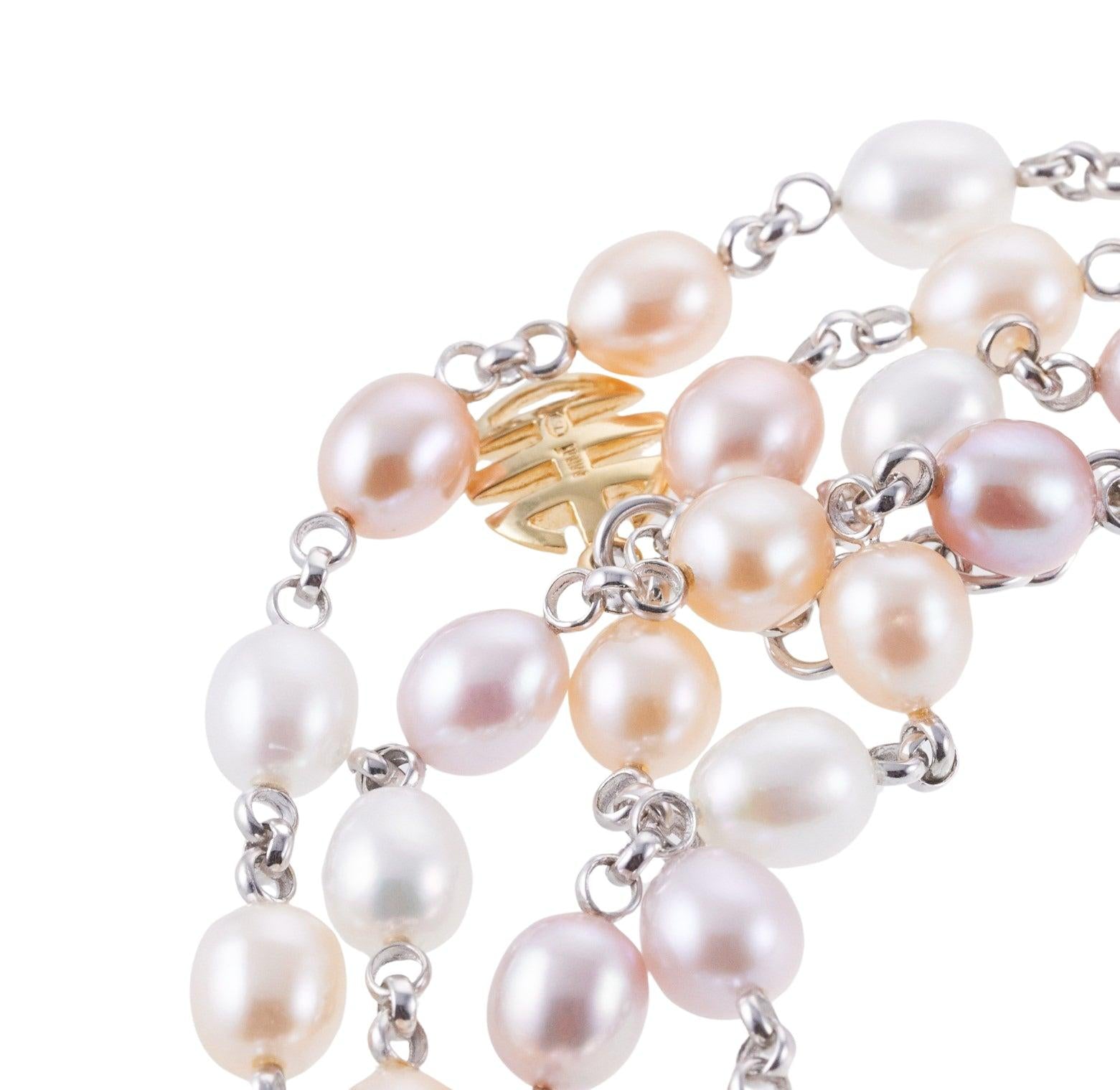 Mimi Milano Nagai 80" Pearl Gold Necklace