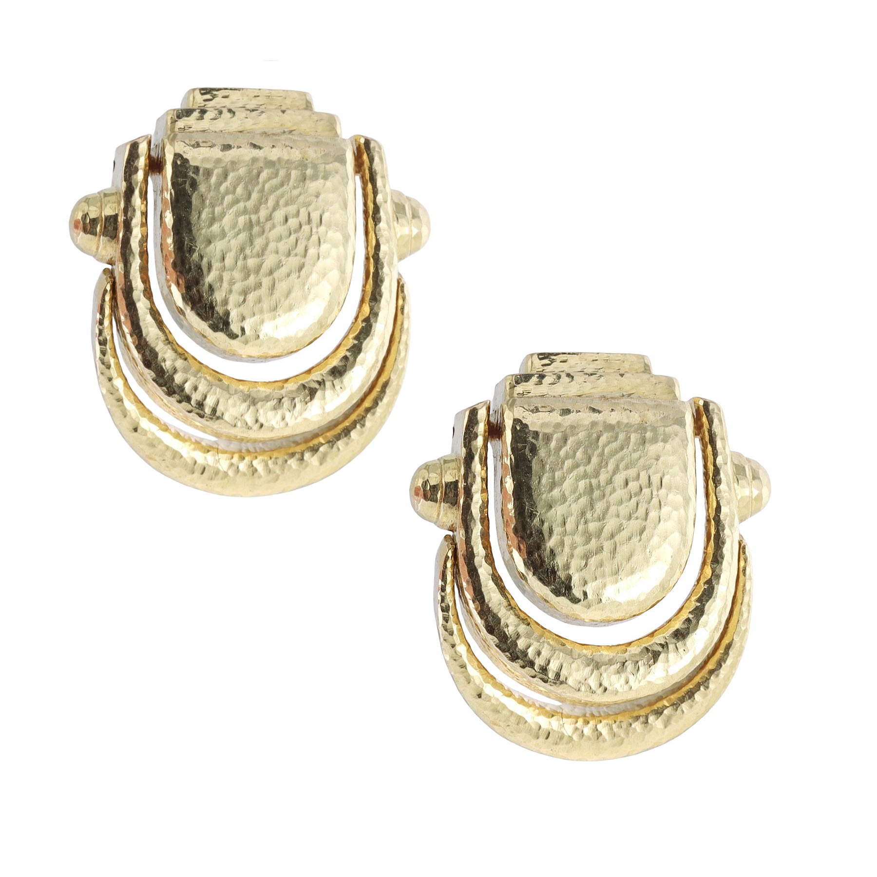 David Webb Gold Doorknocker Earrings