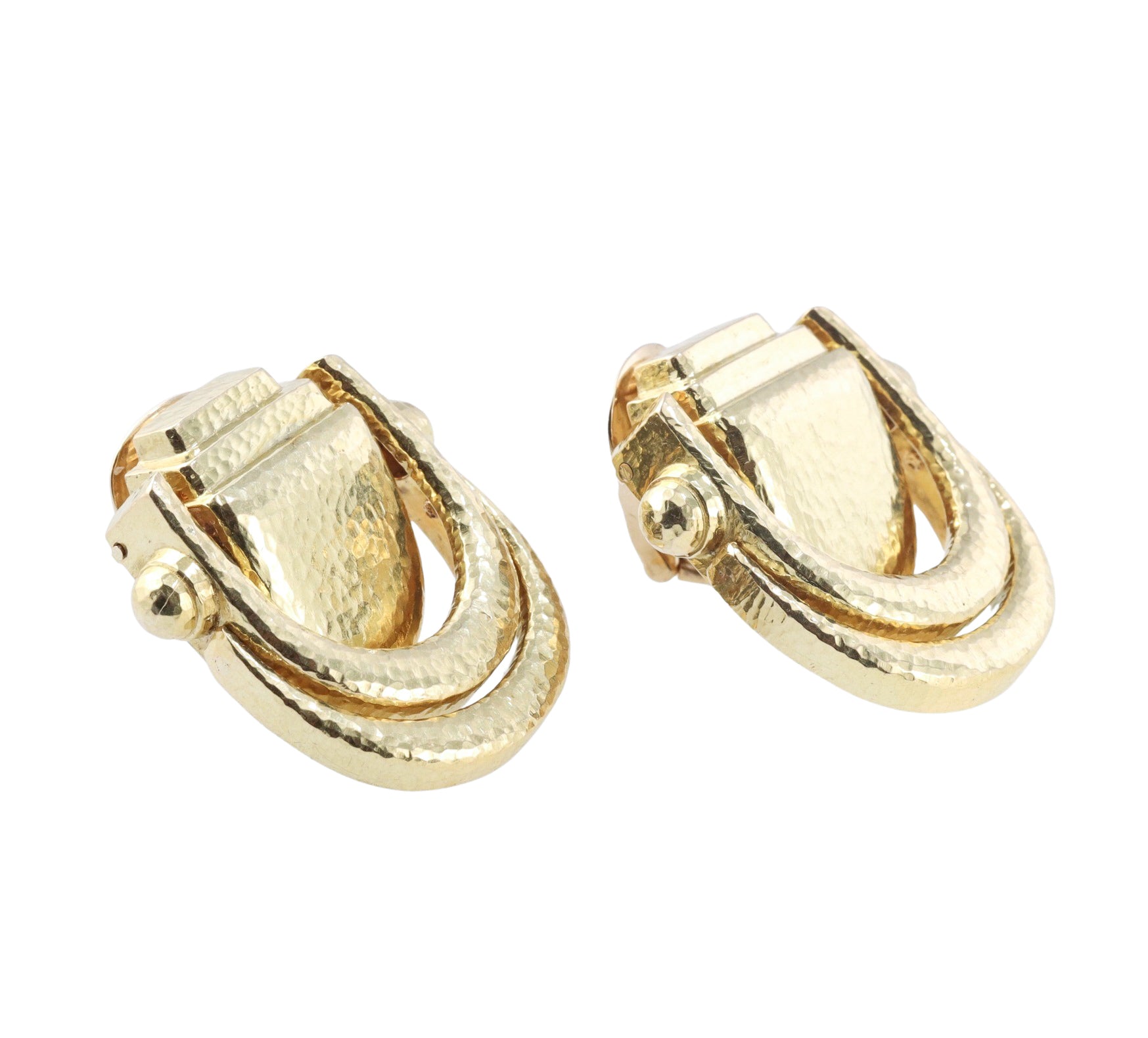 David Webb Gold Doorknocker Earrings
