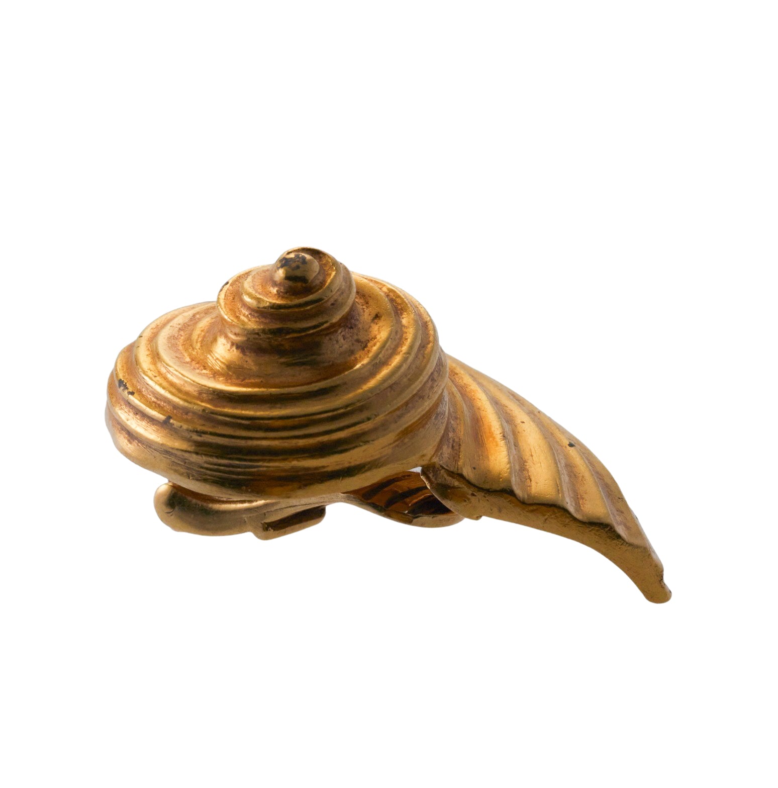 Lalaounis Greece Gold Shell Motif Earrings