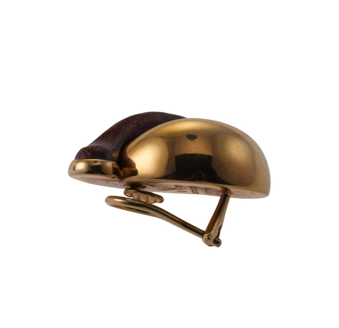 Seaman Schepps Wood Gold Link Earrings