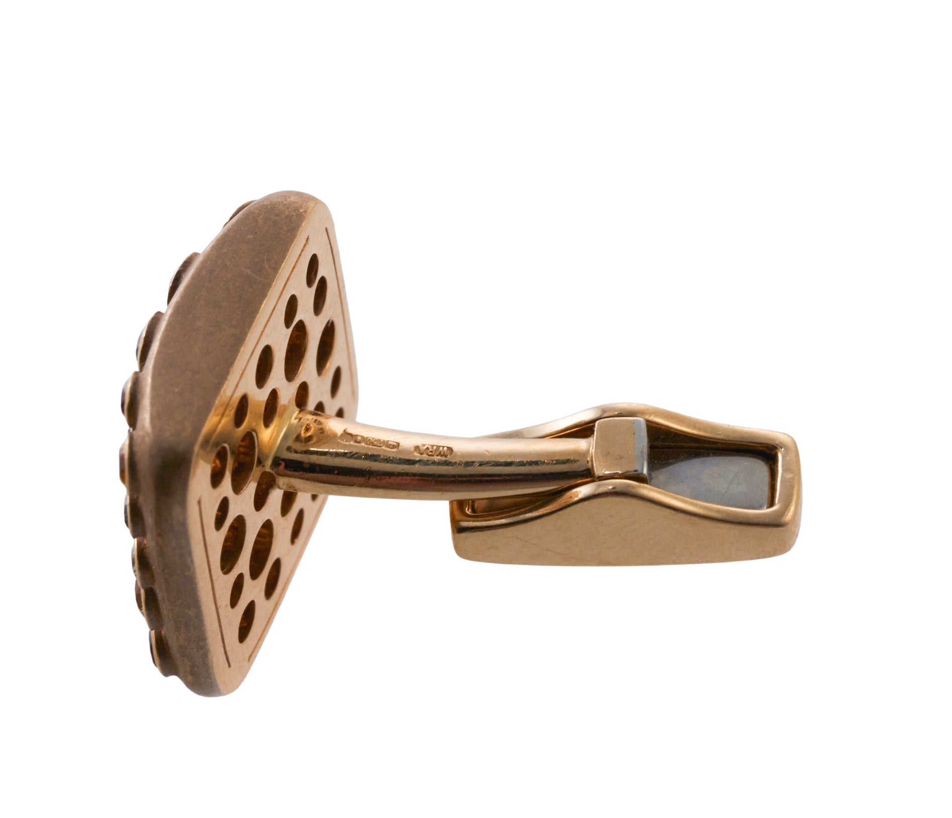 Yellow Sapphire Ruby Diamond Gold Cufflinks