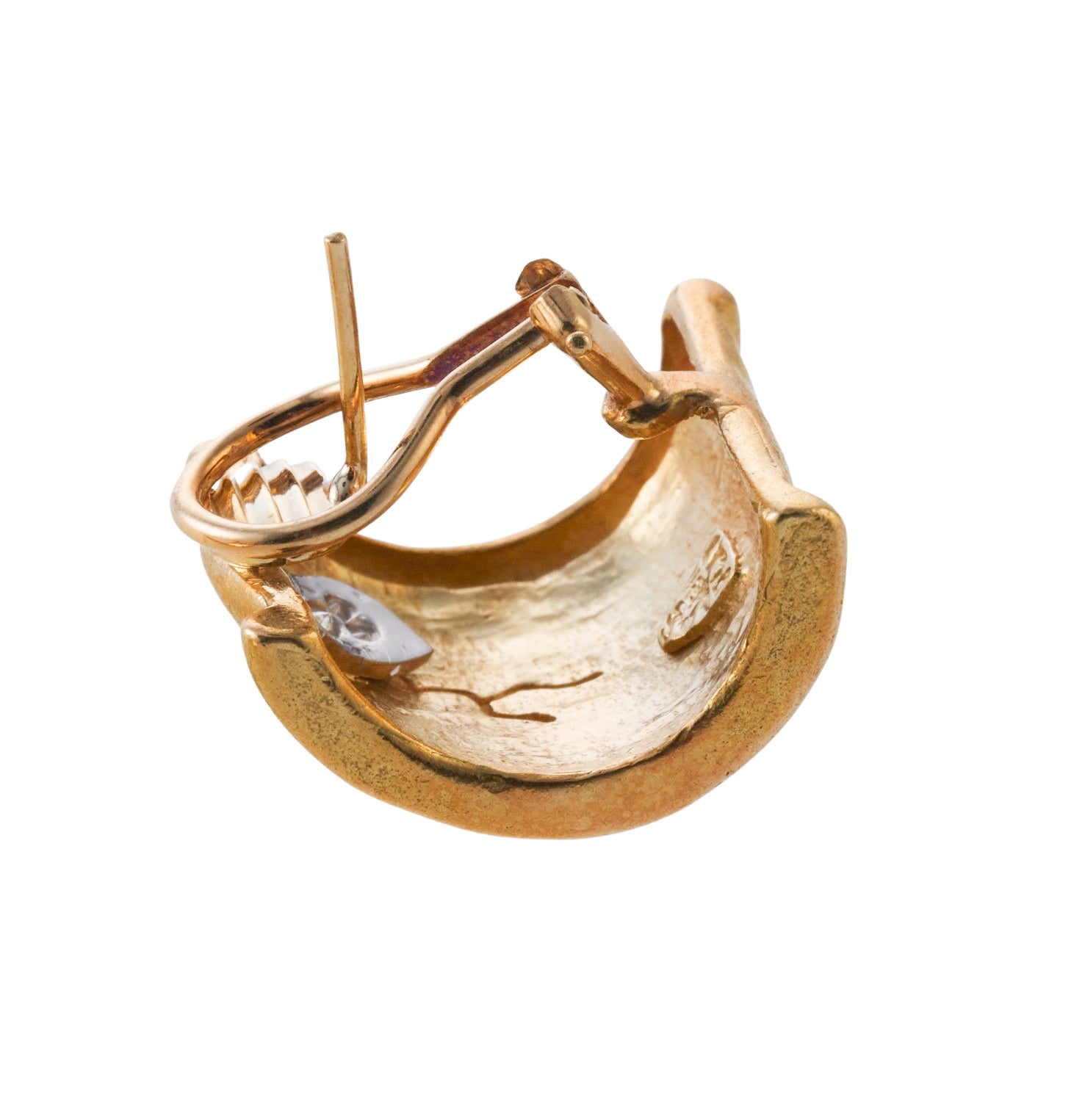 Seidengang Athena Diamond Gold Platinum Hoop Earrings