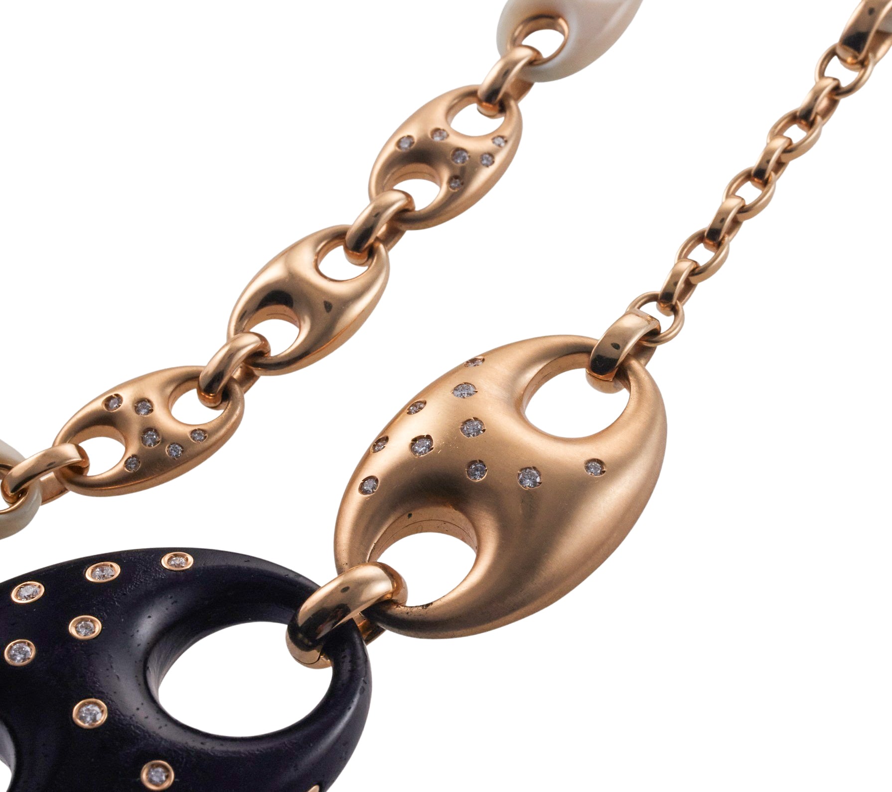 Valente Wood Sapphire Diamond Tourmaline Gold Long Station Necklace