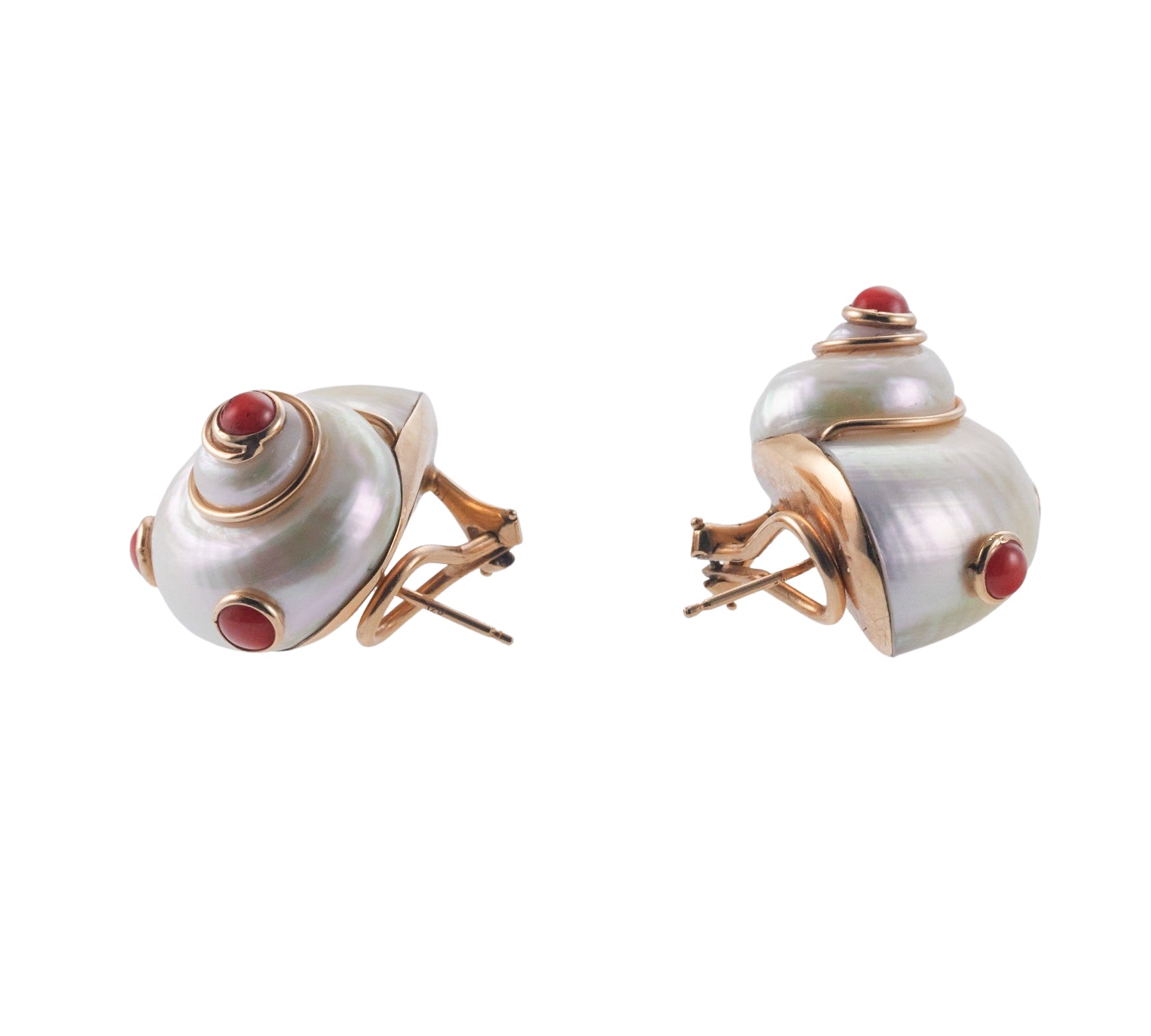 Maz Shell Coral Gold Earrings