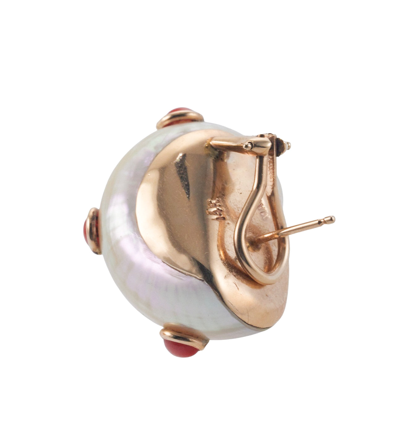 Maz Shell Coral Gold Earrings
