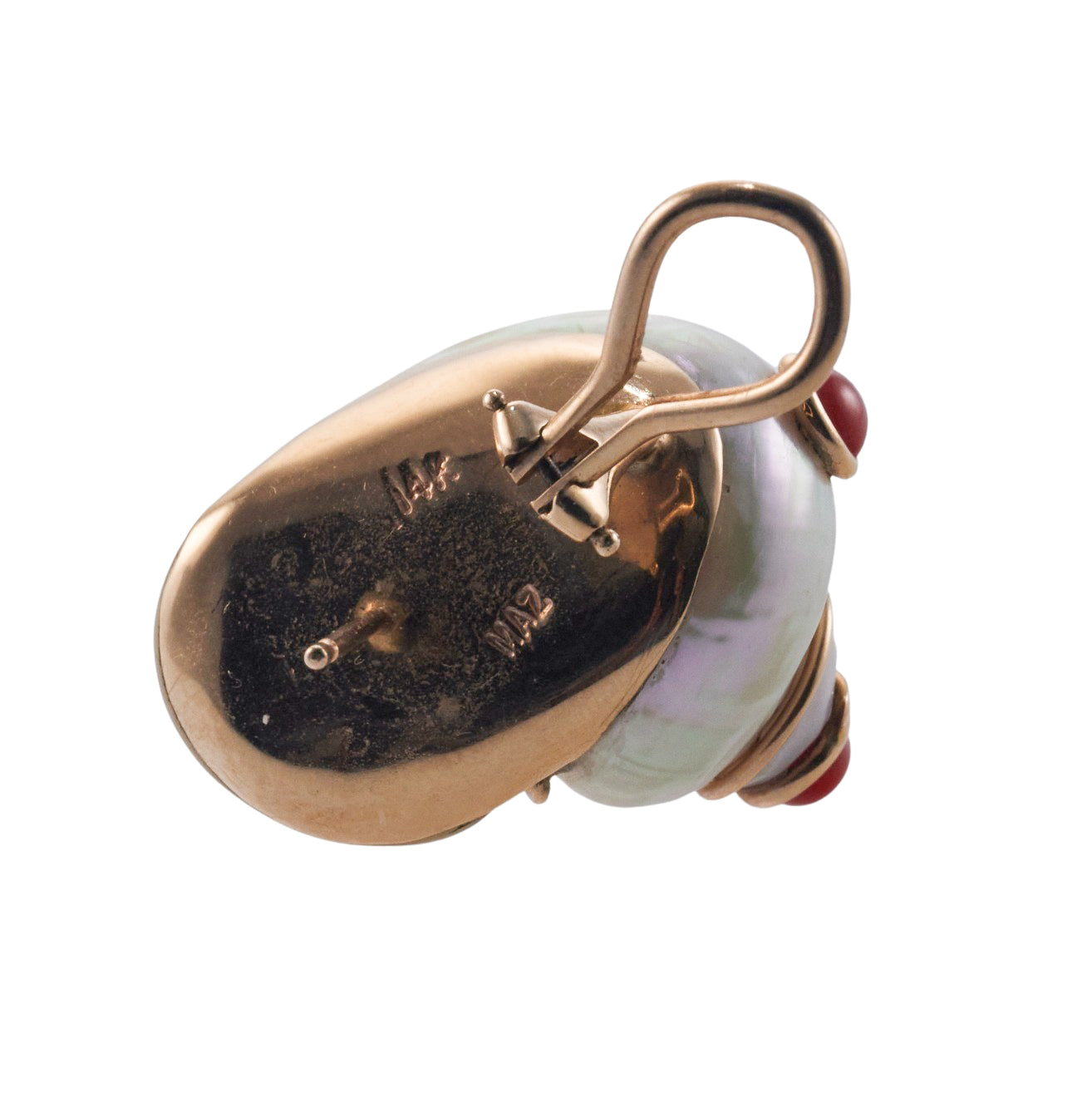 Maz Shell Coral Gold Earrings