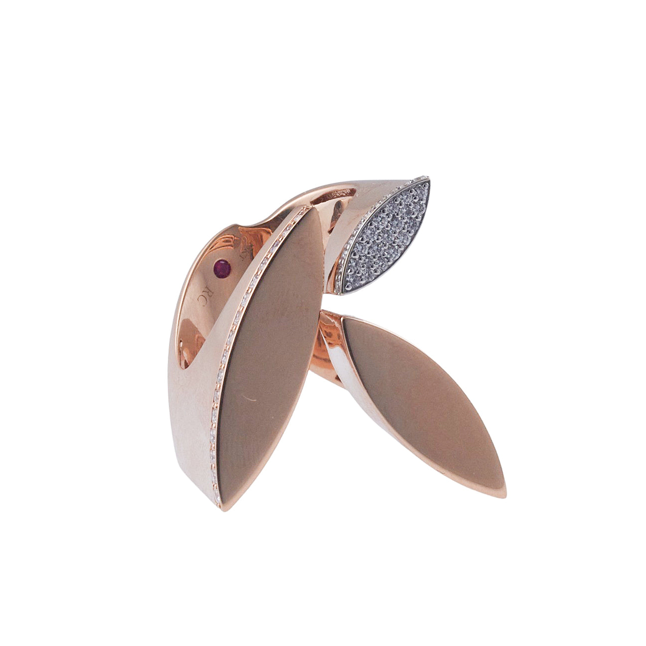 Roberto Coin Rose Gold Diamond Statement Ring