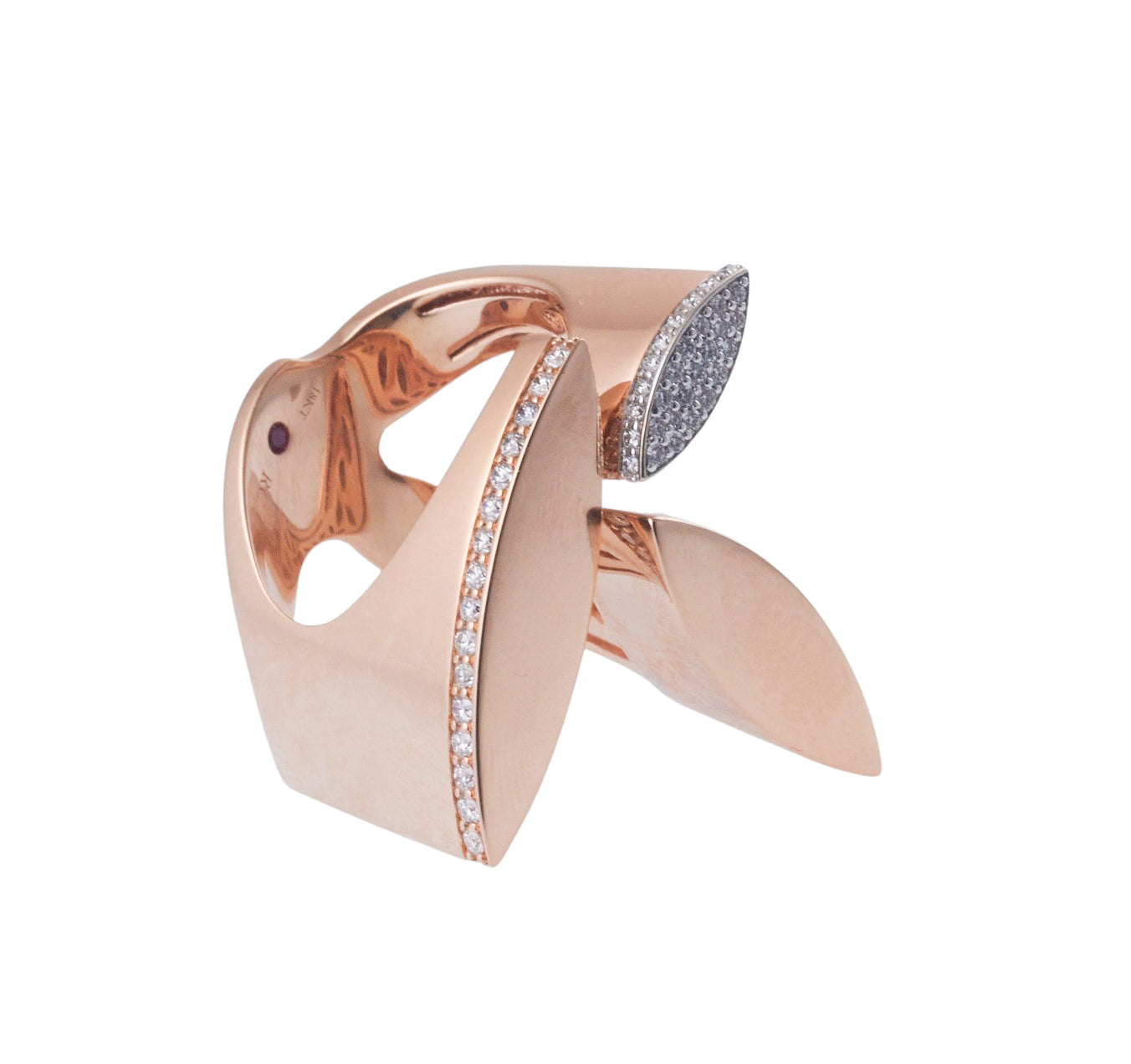 Roberto Coin Rose Gold Diamond Statement Ring