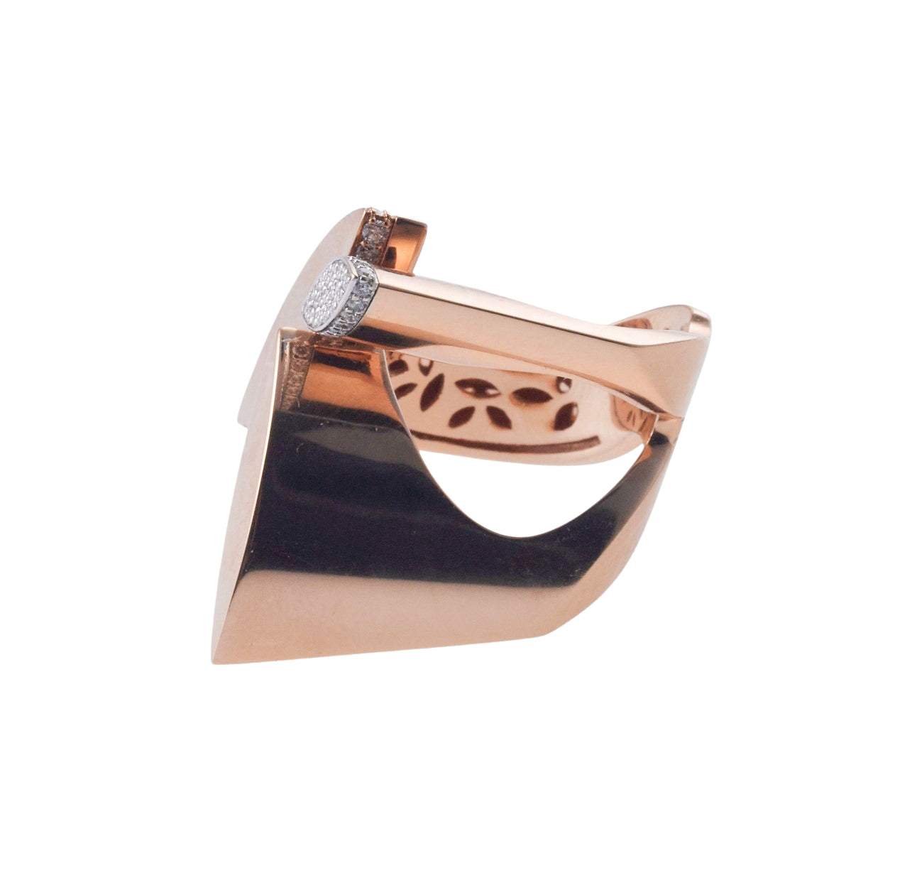 Roberto Coin Rose Gold Diamond Statement Ring