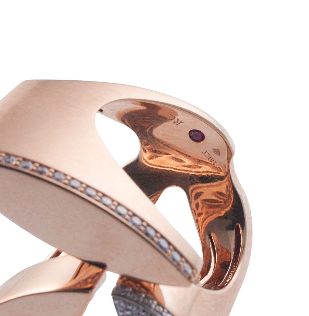 Roberto Coin Rose Gold Diamond Statement Ring