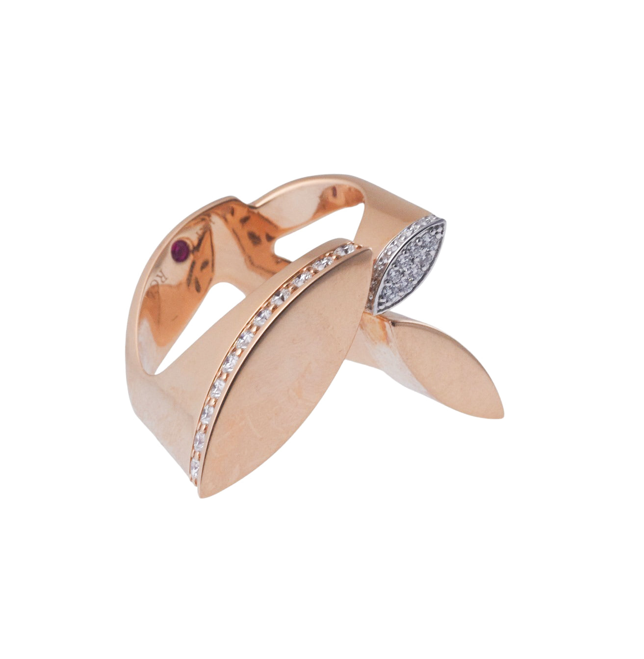 Roberto Coin Rose Gold Diamond Statement Ring