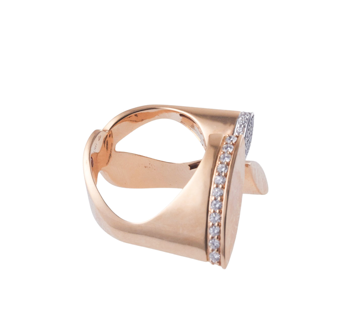 Roberto Coin Rose Gold Diamond Statement Ring