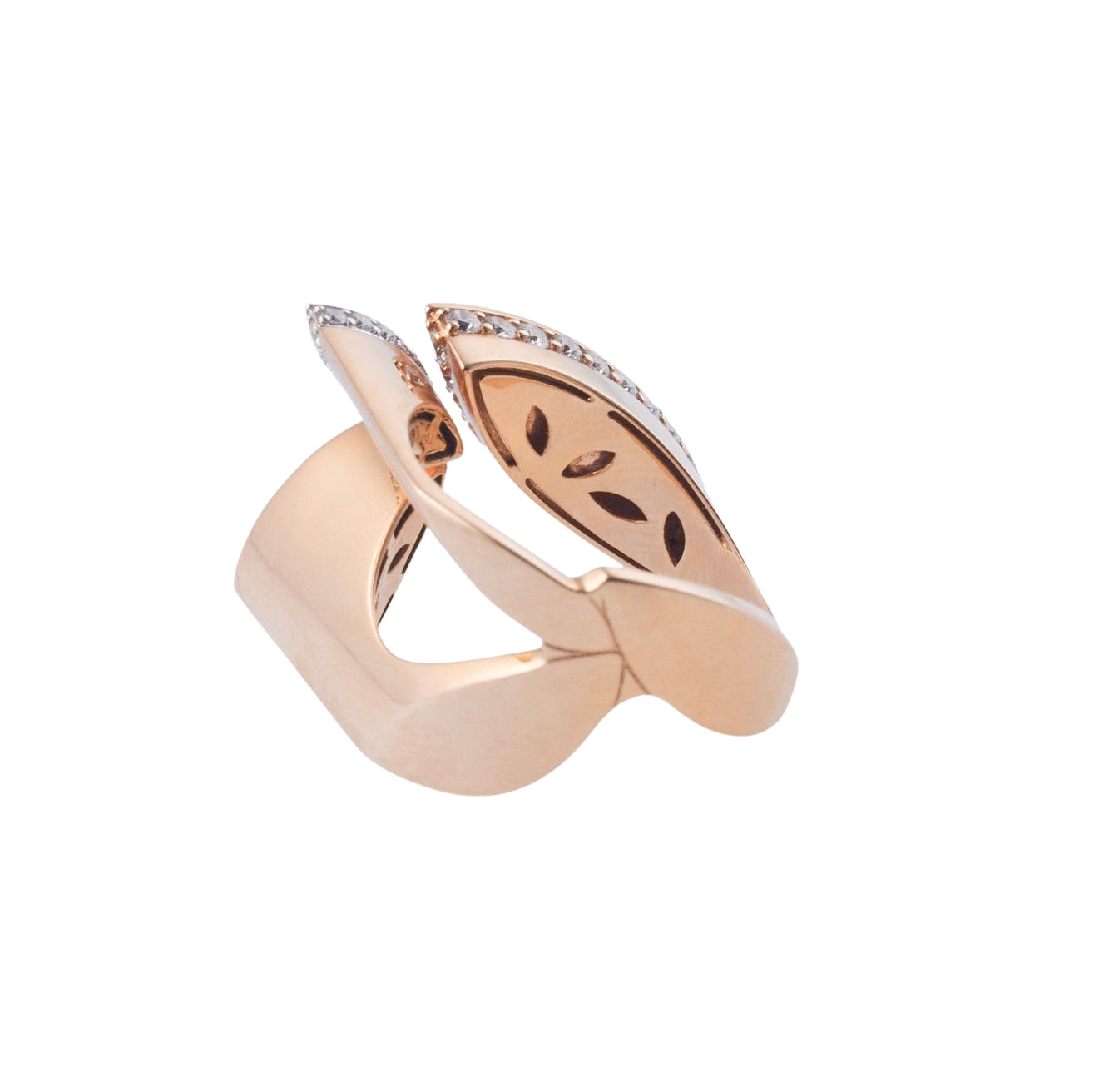 Roberto Coin Rose Gold Diamond Statement Ring