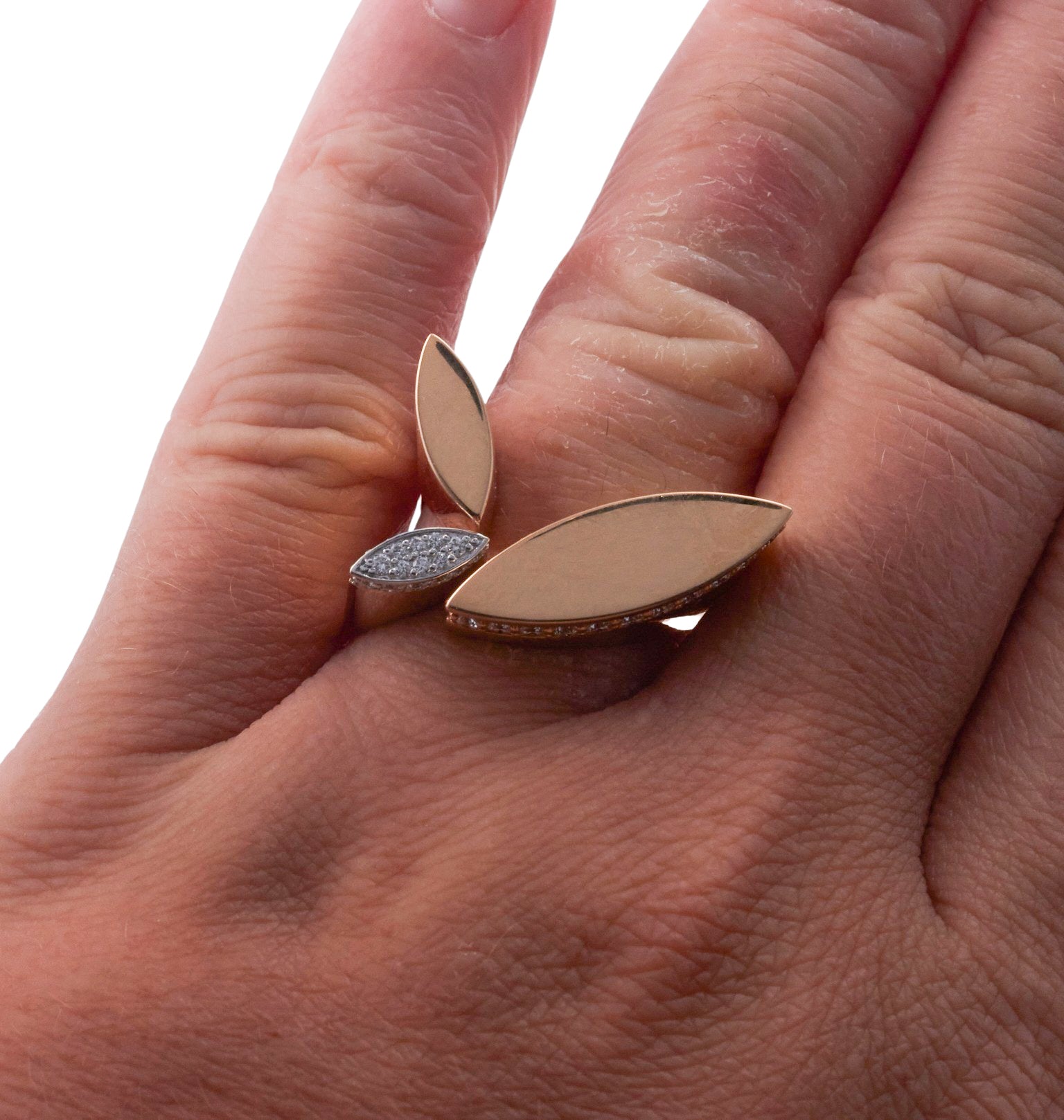 Roberto Coin Rose Gold Diamond Statement Ring