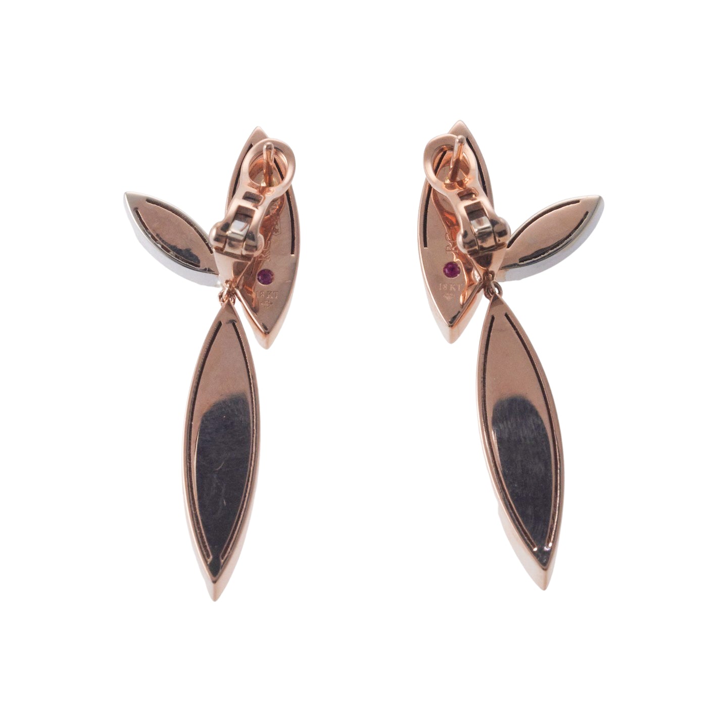 Roberto Coin Rose Gold Diamond Petals Earrings