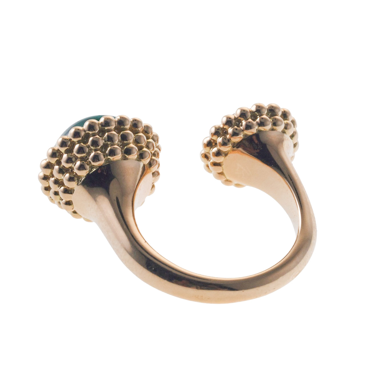 Van Cleef & Arpels Perlee Between the Finger Malachite Diamond Gold Ring