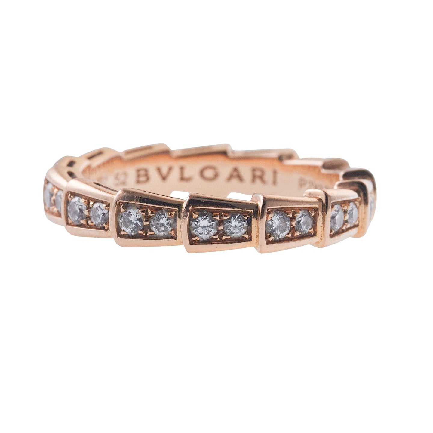 Bulgari Serpenti Viper Rose Gold Diamond Band Ring