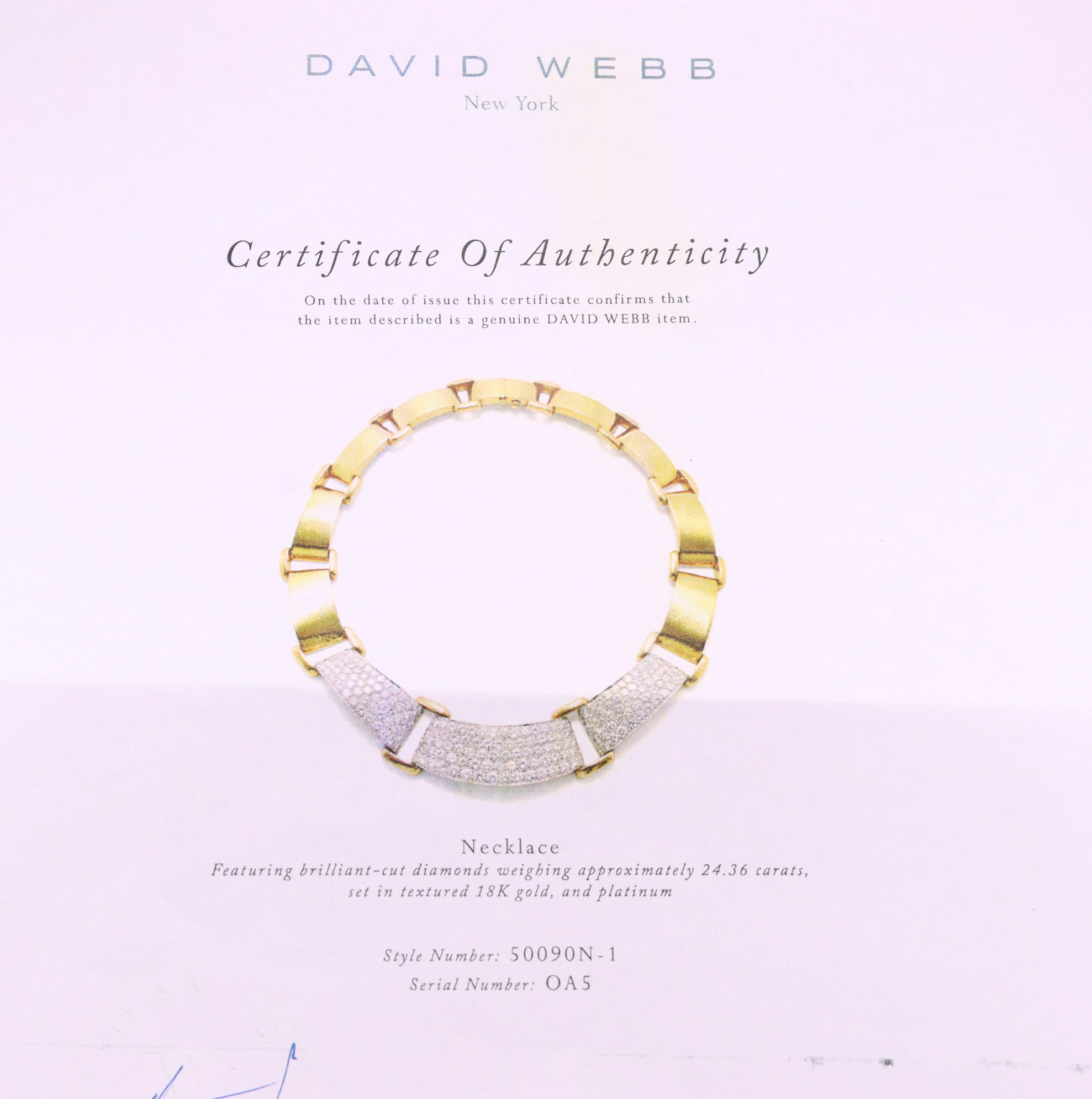 David Webb 24.36ctw Diamond Gold Platinum Necklace