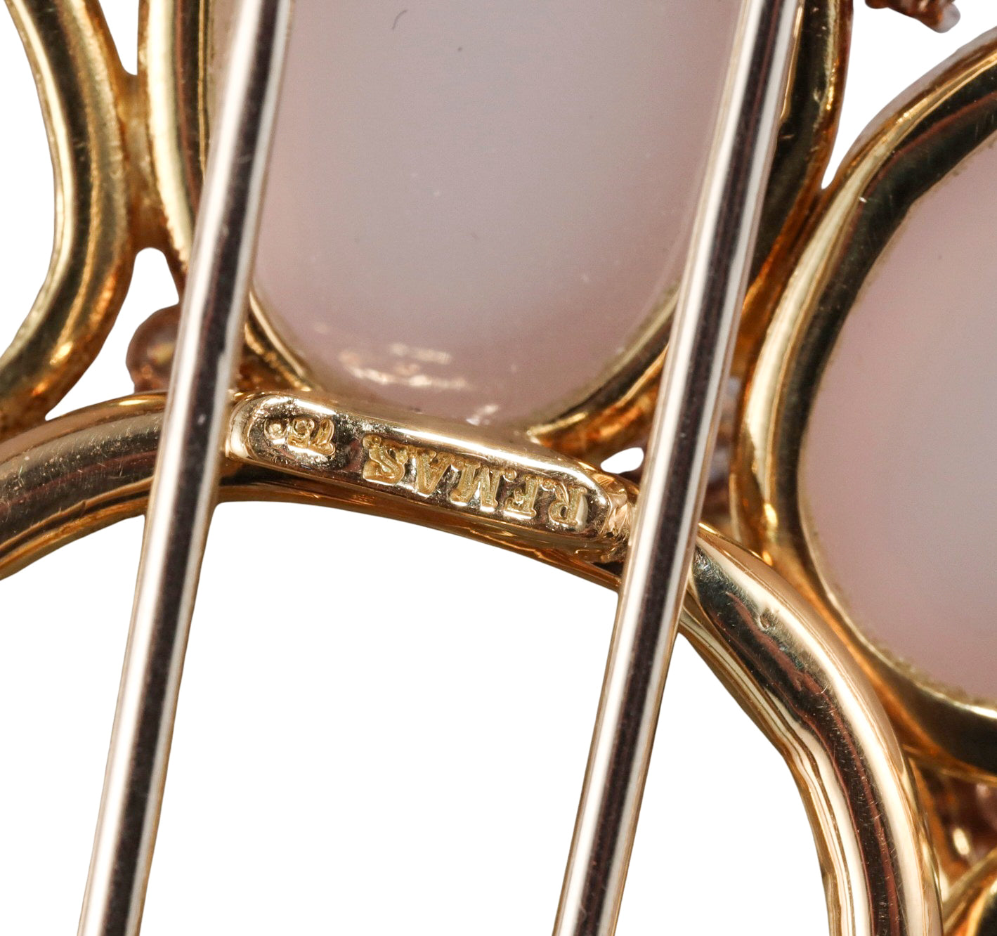 Faraone Mennella Gold Diamond Tourmaline Rose Quartz Brooch
