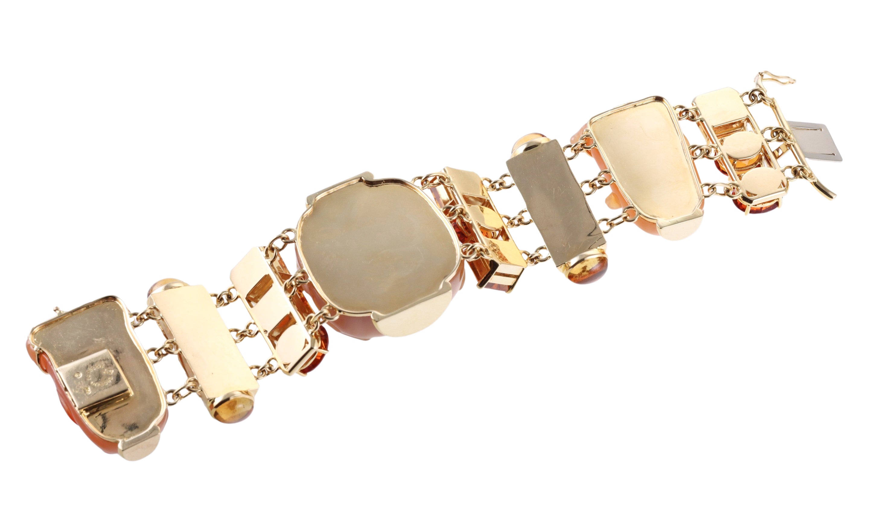Seaman Schepps Snuff Bottle Citrine Carnelian Gold Bracelet