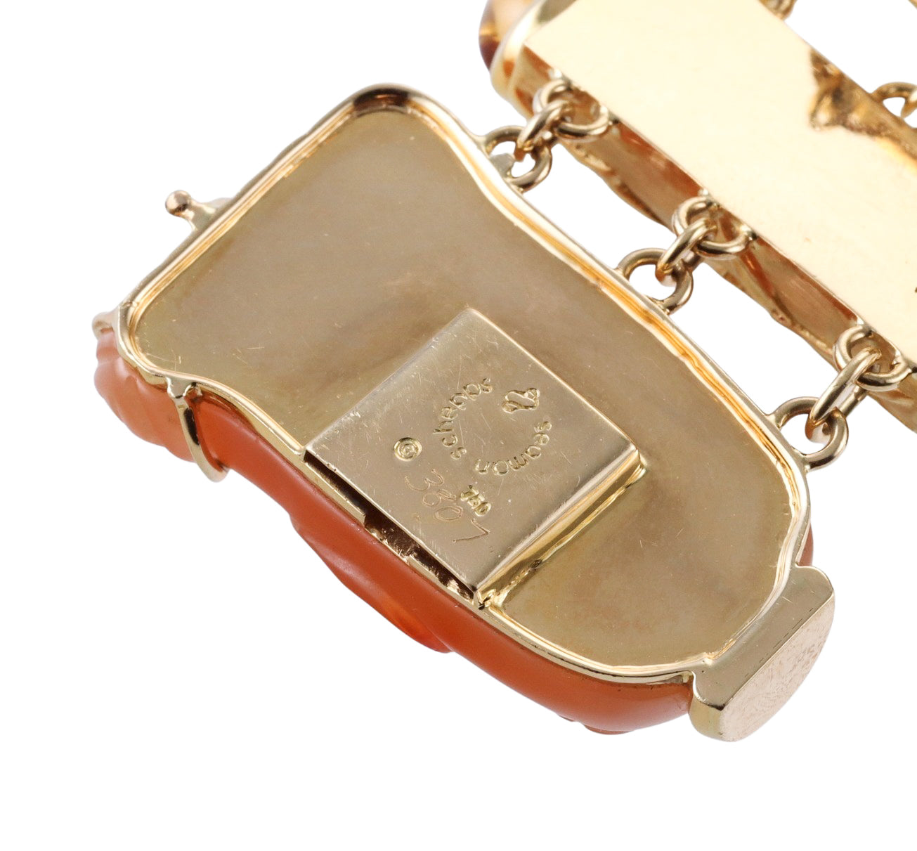 Seaman Schepps Snuff Bottle Citrine Carnelian Gold Bracelet