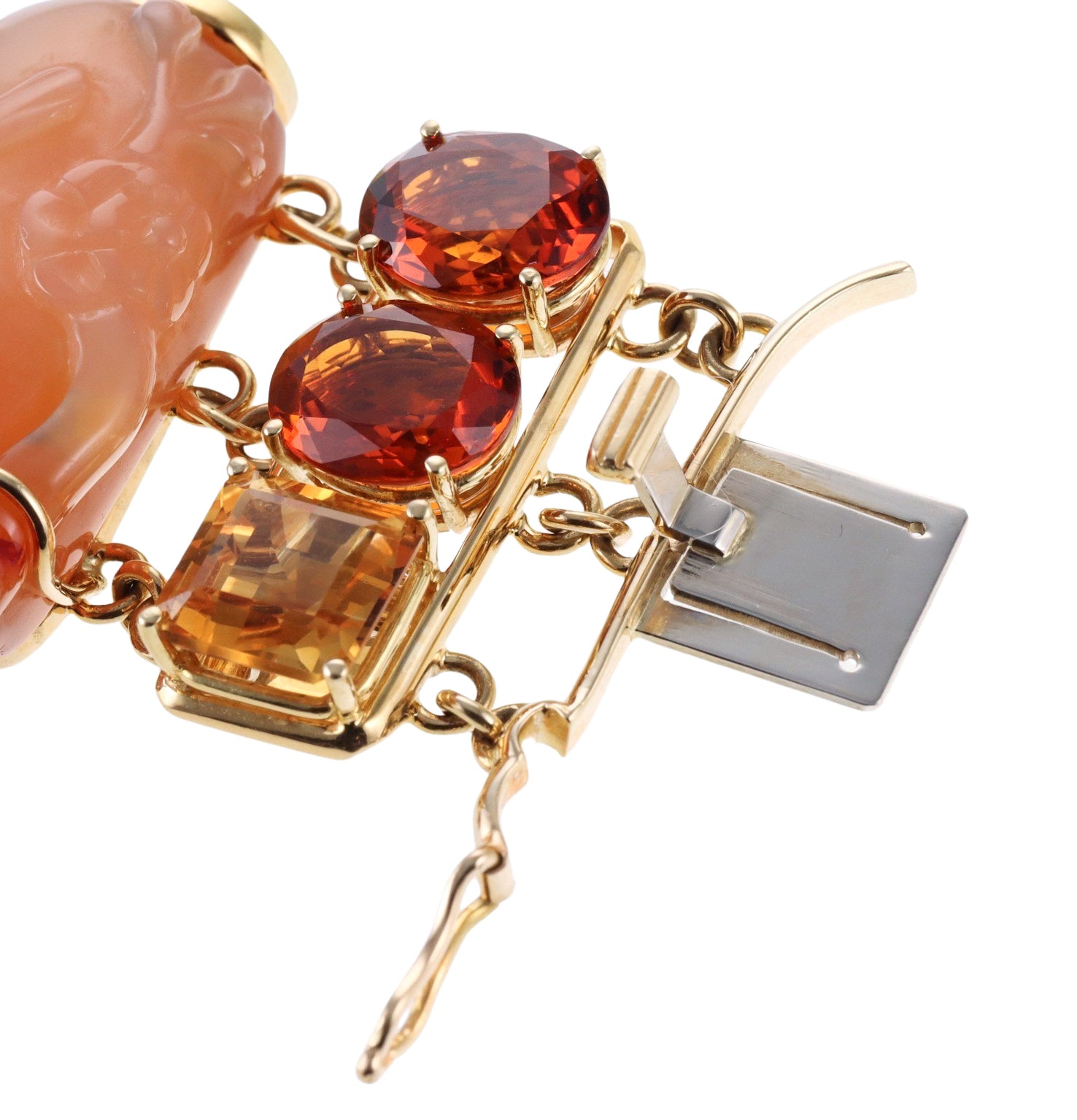 Seaman Schepps Snuff Bottle Citrine Carnelian Gold Bracelet