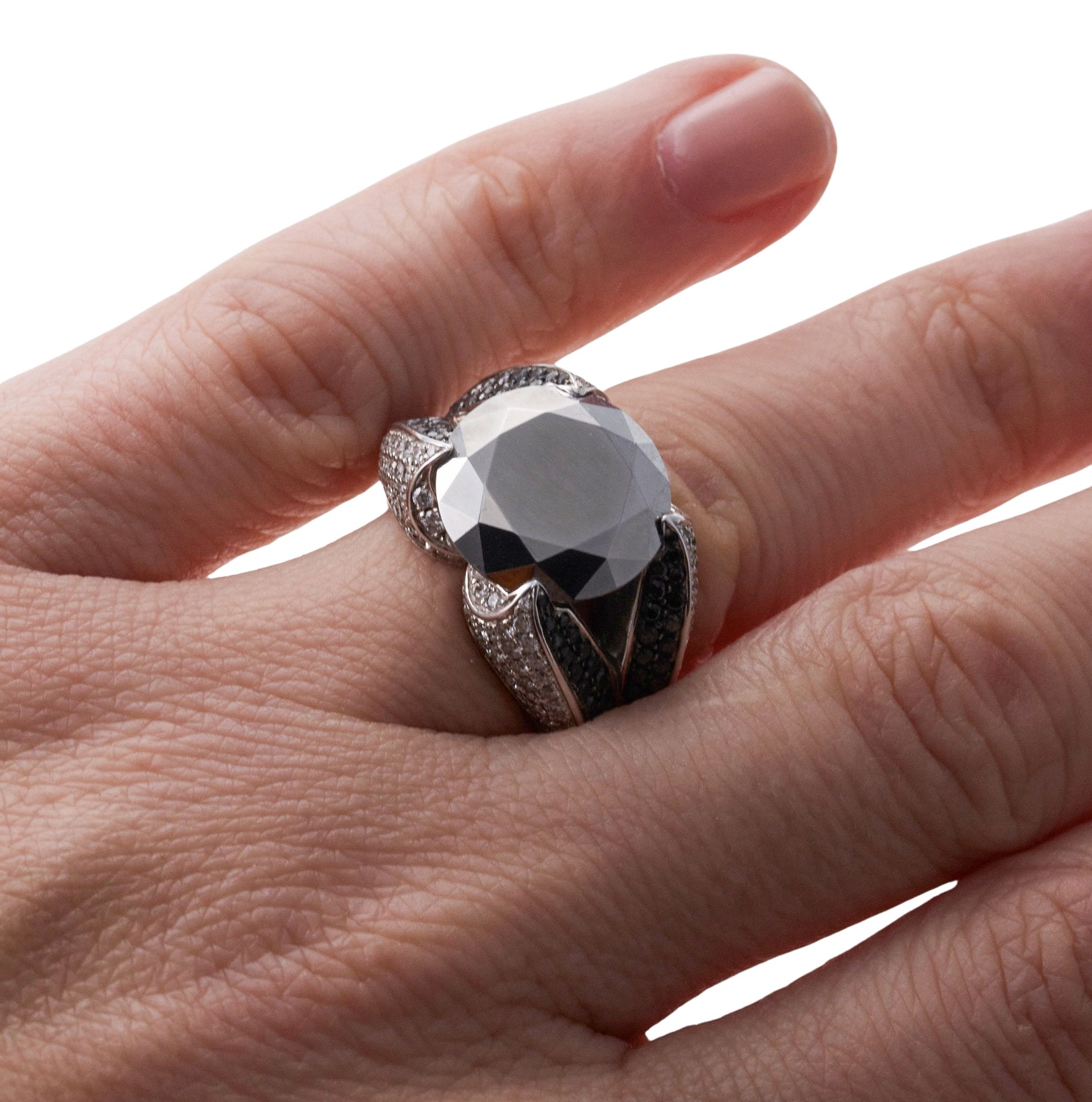 Chopard Black White Diamond Gold Ring