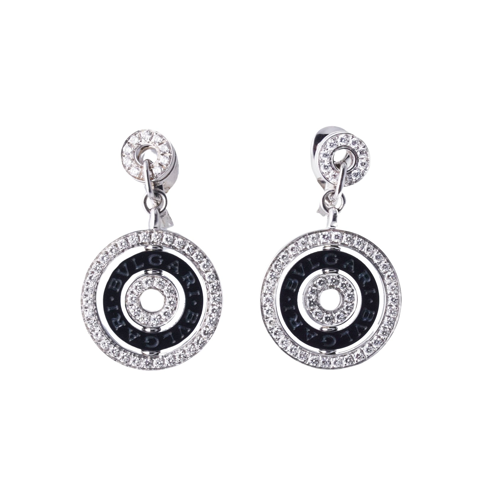Bulgari Astrale Diamond Gold Ceramic Drop Earrings