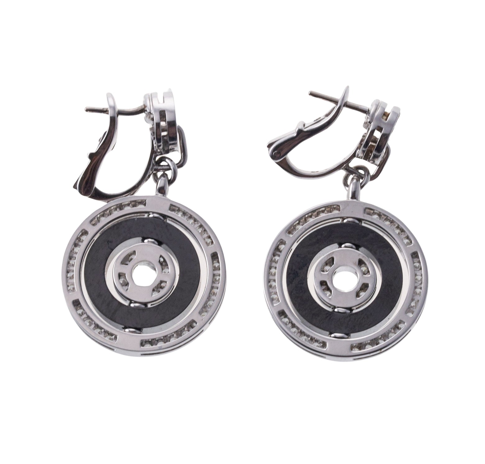 Bulgari Astrale Diamond Gold Ceramic Drop Earrings