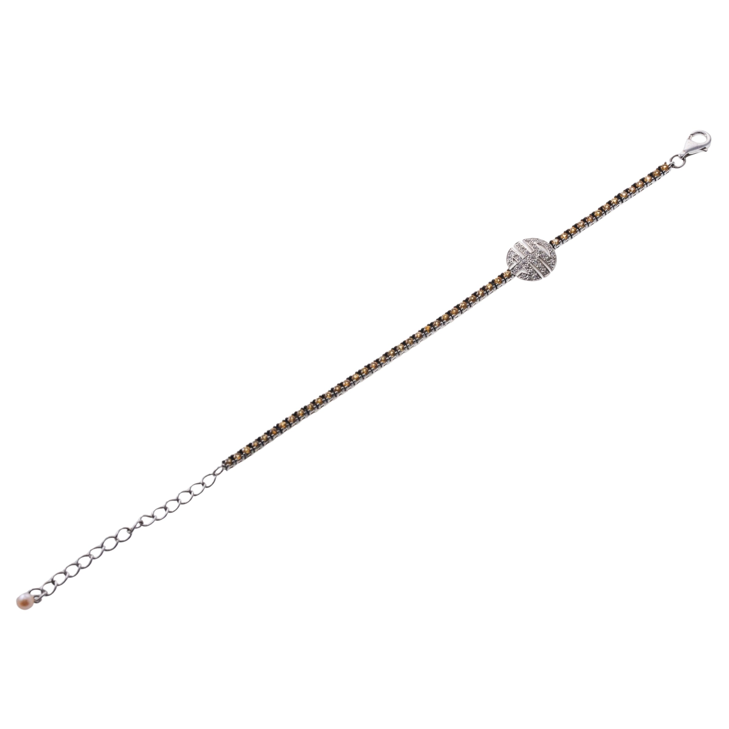 Mimi Milano Ognibene Silver Yellow Sapphire Diamond Bracelet