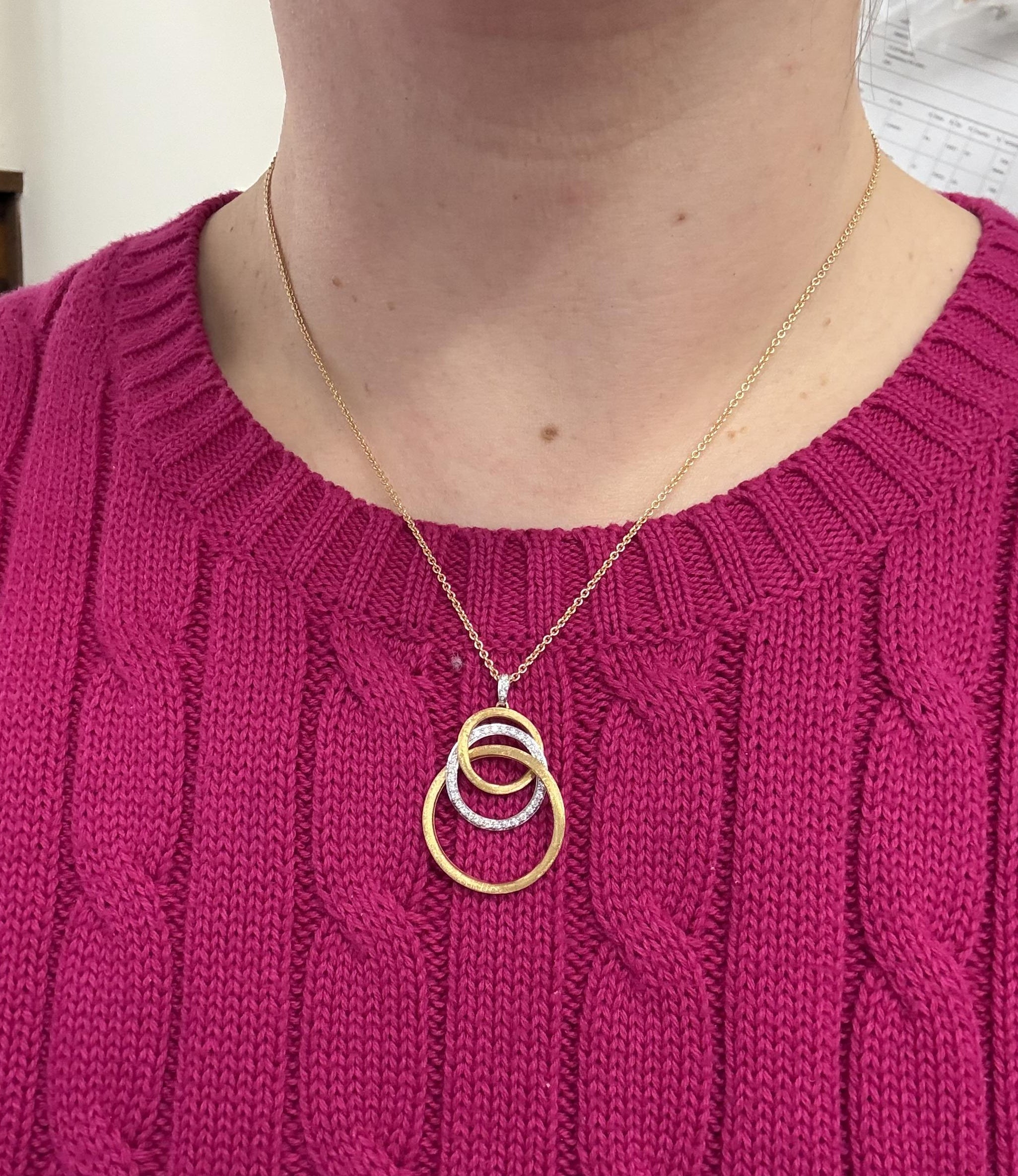 Marco Bicego Jaipur Link Diamond Gold Pendant Necklace