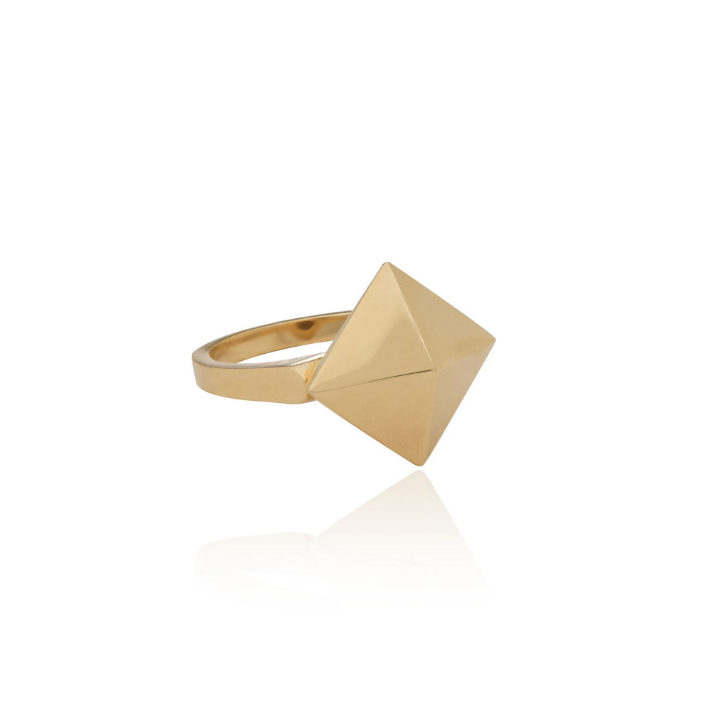 Aletto Brothers Gold Piccola Piramide Stackable Ring