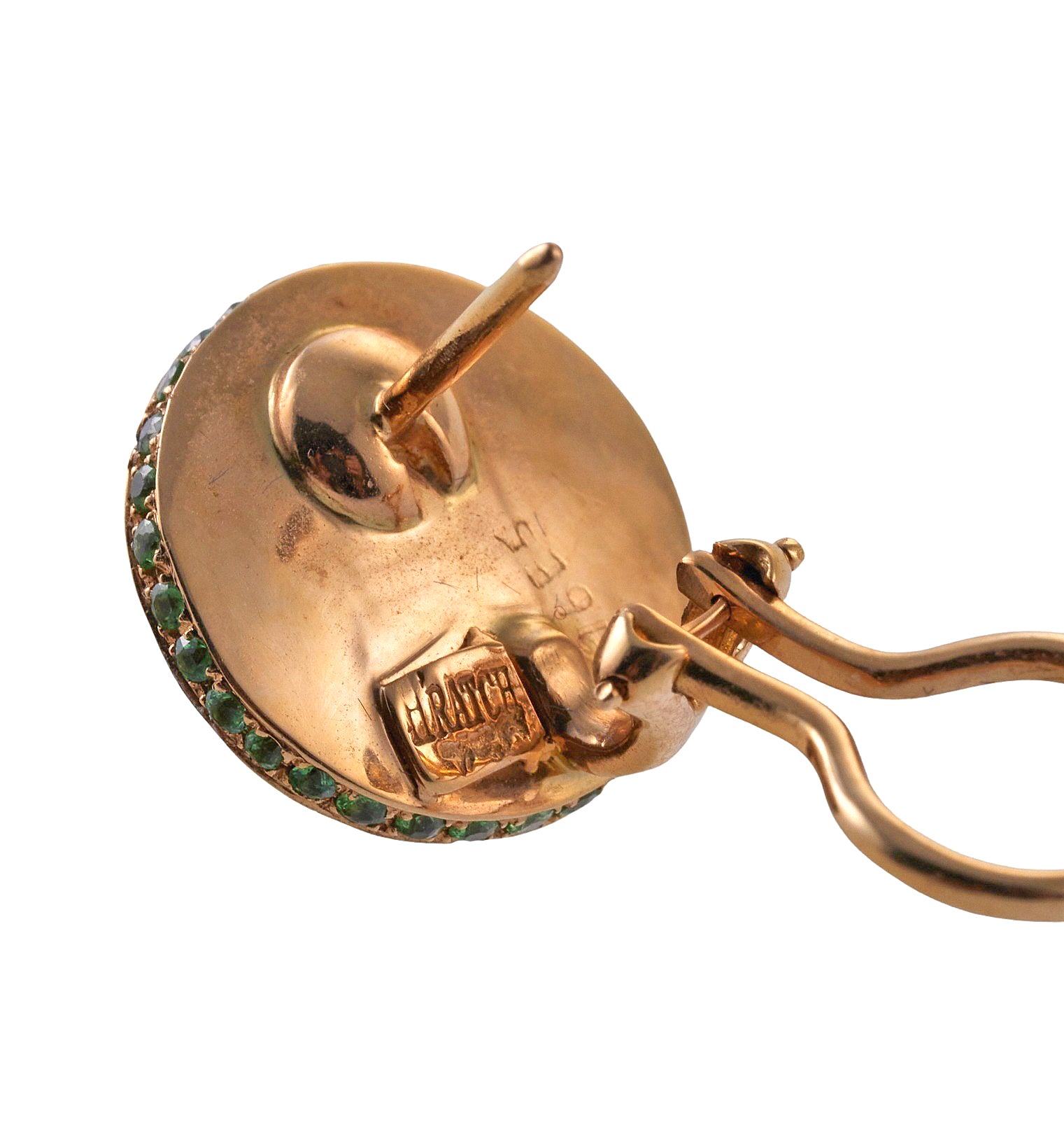 Modern Gold Diamond Prasiolite Tsavorite Earrings