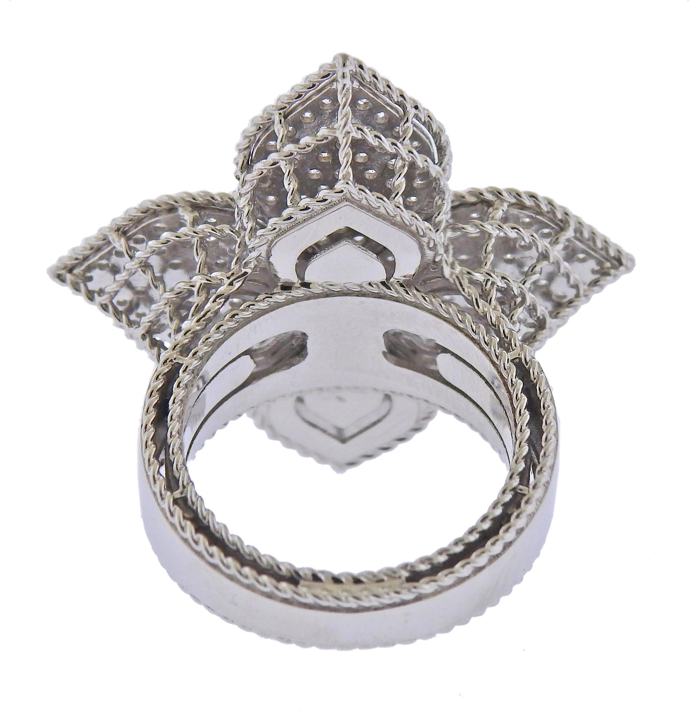 Roberto Coin Princess Flower 1.90ctw Diamond Gold Ring