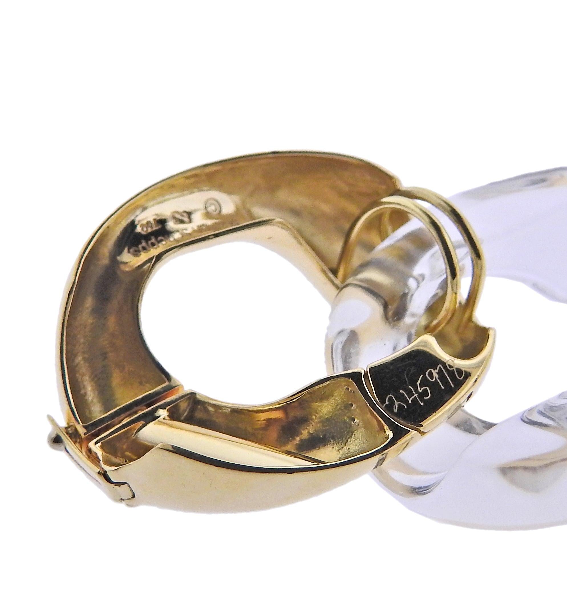 Seaman Schepps Crystal Gold Large Link Bracelet