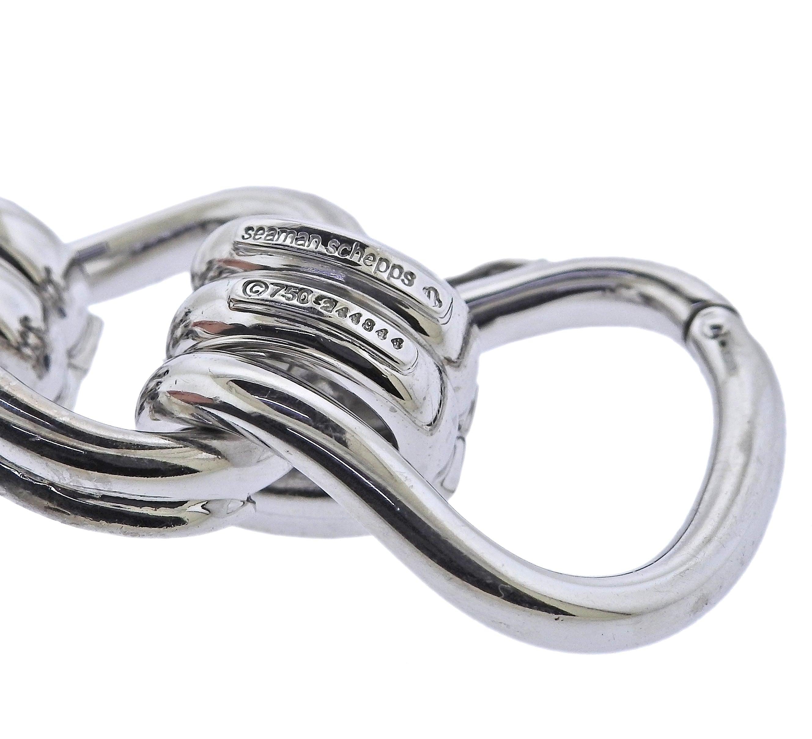 Seaman Schepps Mousetrap Sapphire Diamond Gold Bracelet