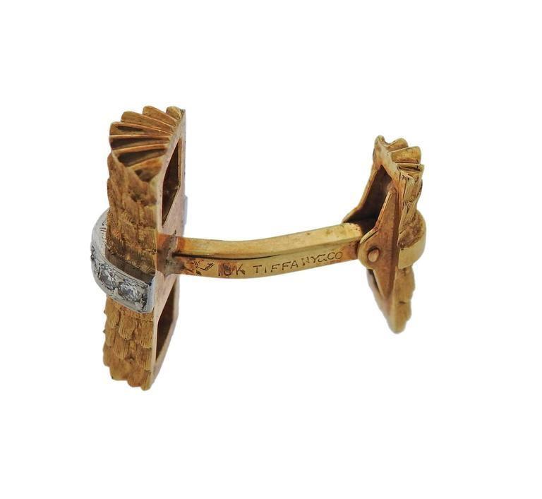 Tiffany & Co. Diamond Gold Cufflinks