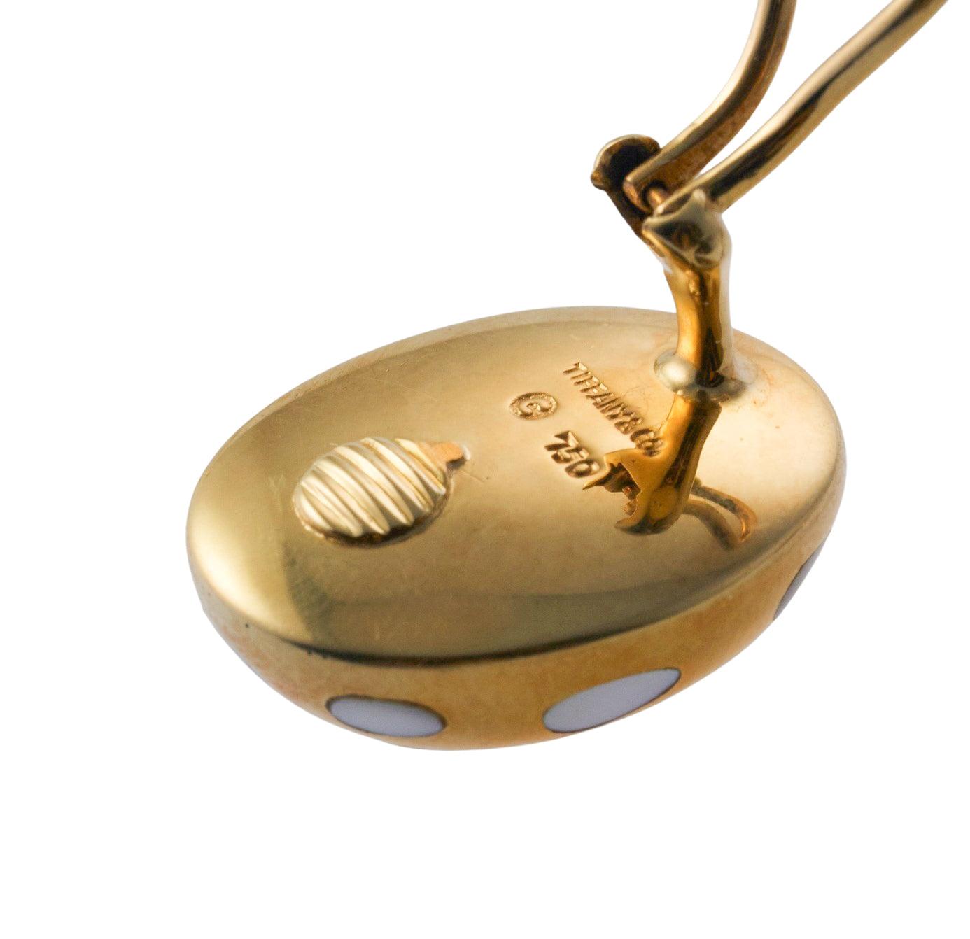 Tiffany & Co Mother of Pearl Inlay Gold Positive Negative Earrings