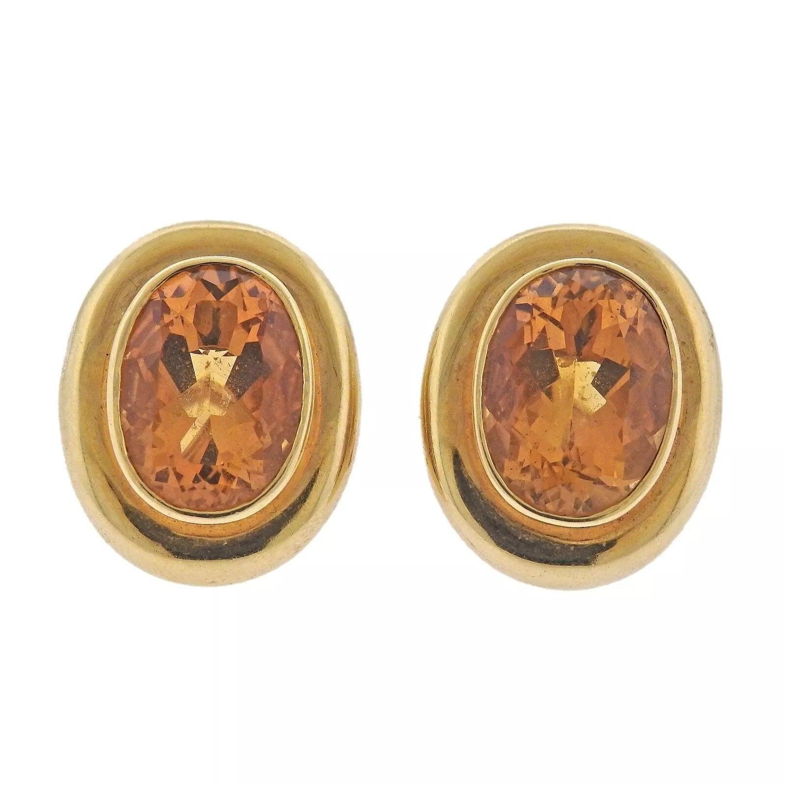 Tiffany & Co. Paloma Picasso Large Citrine 18K Gold Earrings