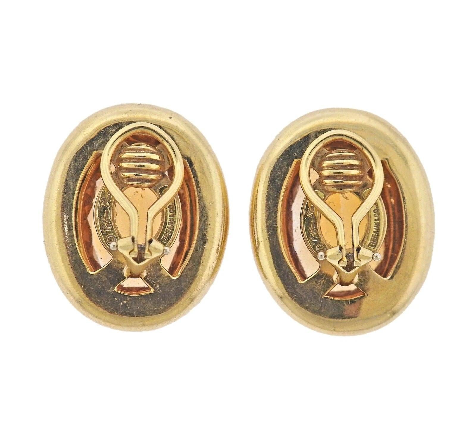 Tiffany & Co. Paloma Picasso Large Citrine 18K Gold Earrings