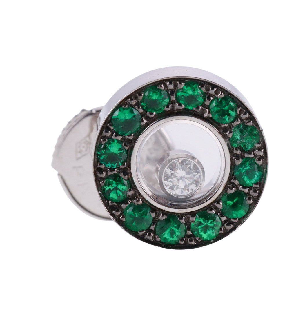 Chopard Happy Diamonds Emerald Gold Earrings
