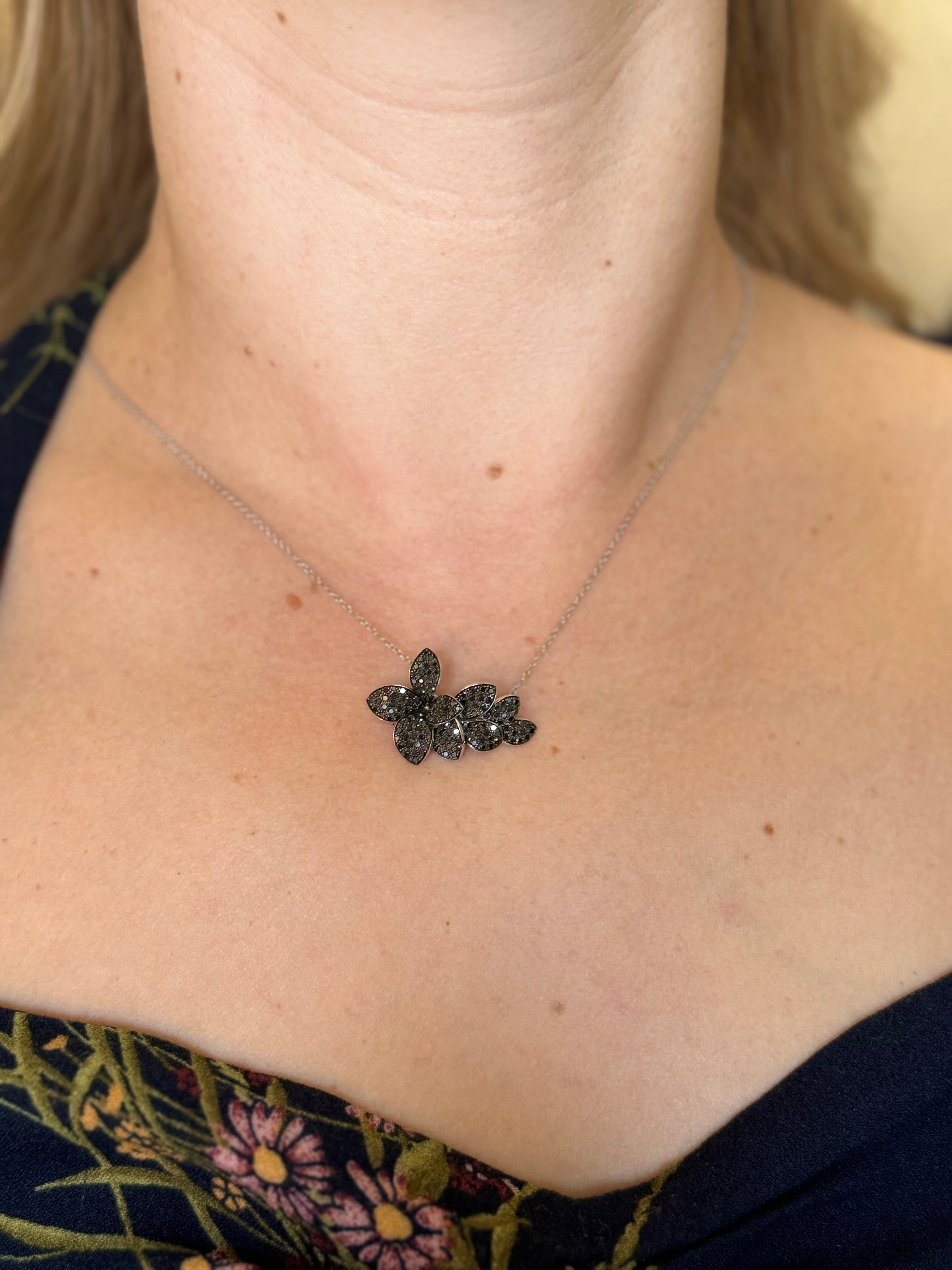 Pasquale Bruni Black Diamond Giardini Segreti Flower Necklace