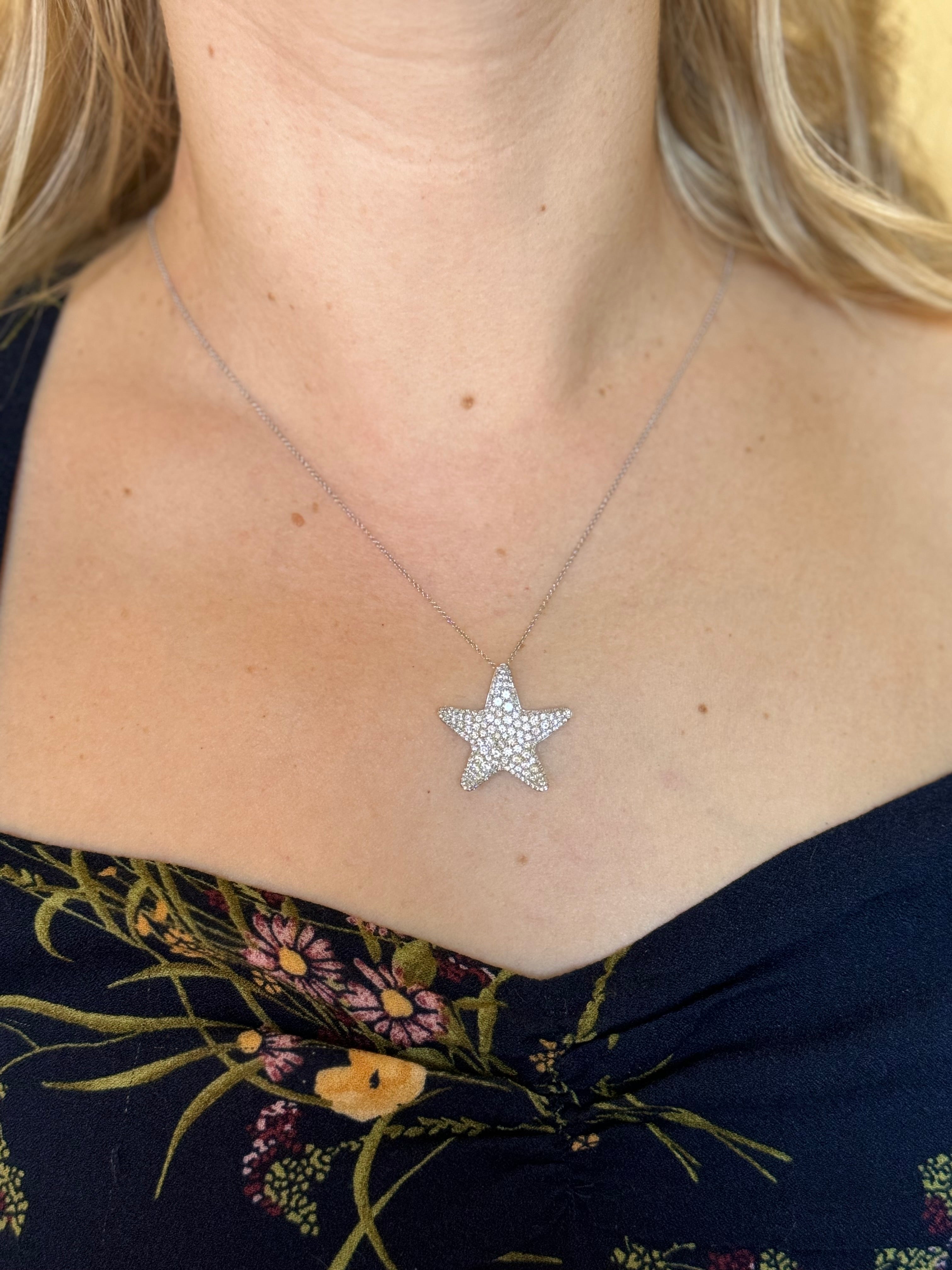 Pasquale Bruni Gold 2.18ctw Diamond Starfish Necklace