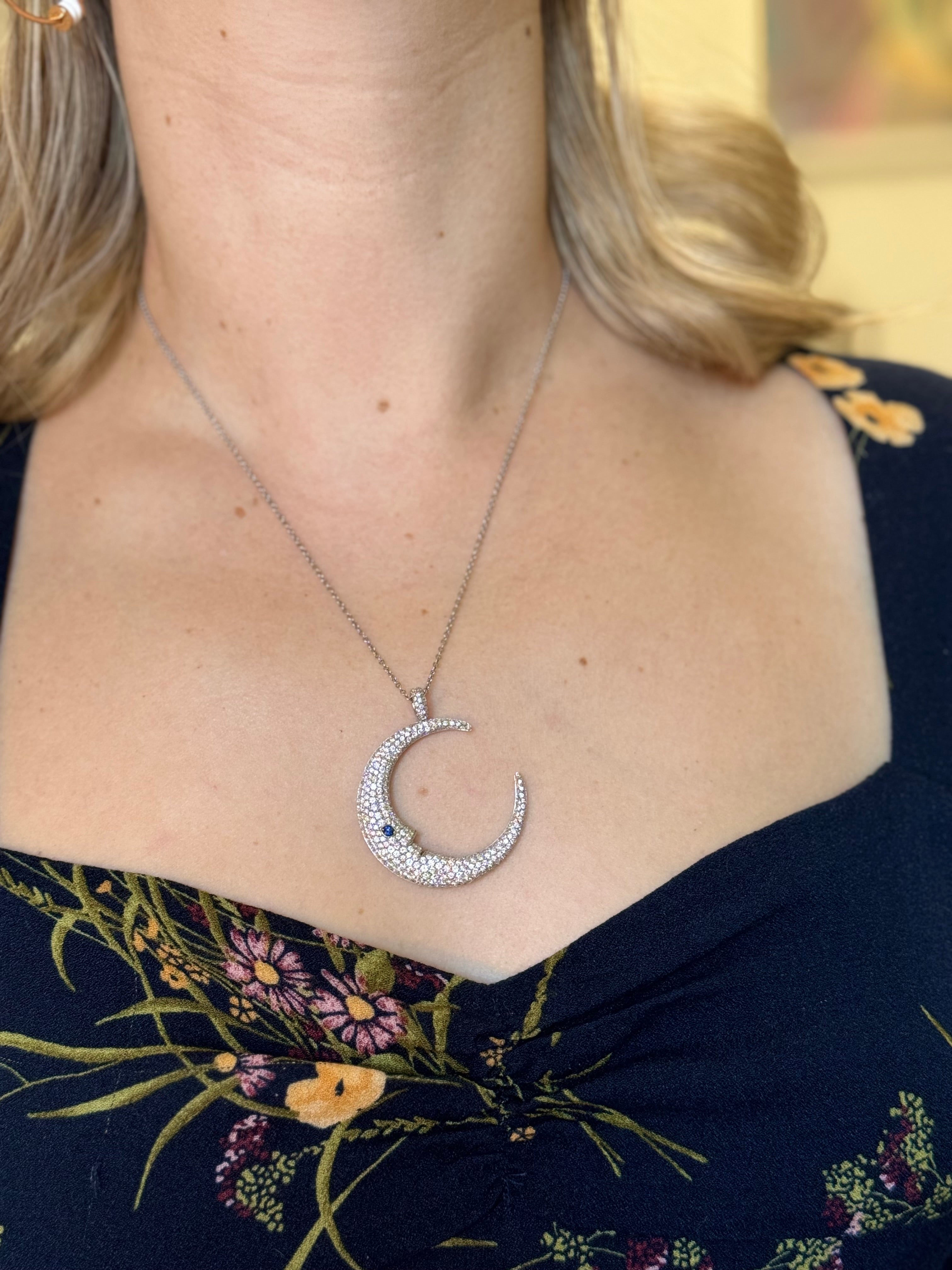 Pasquale Bruni Gold 4.45ctw Diamond Half Moon Necklace